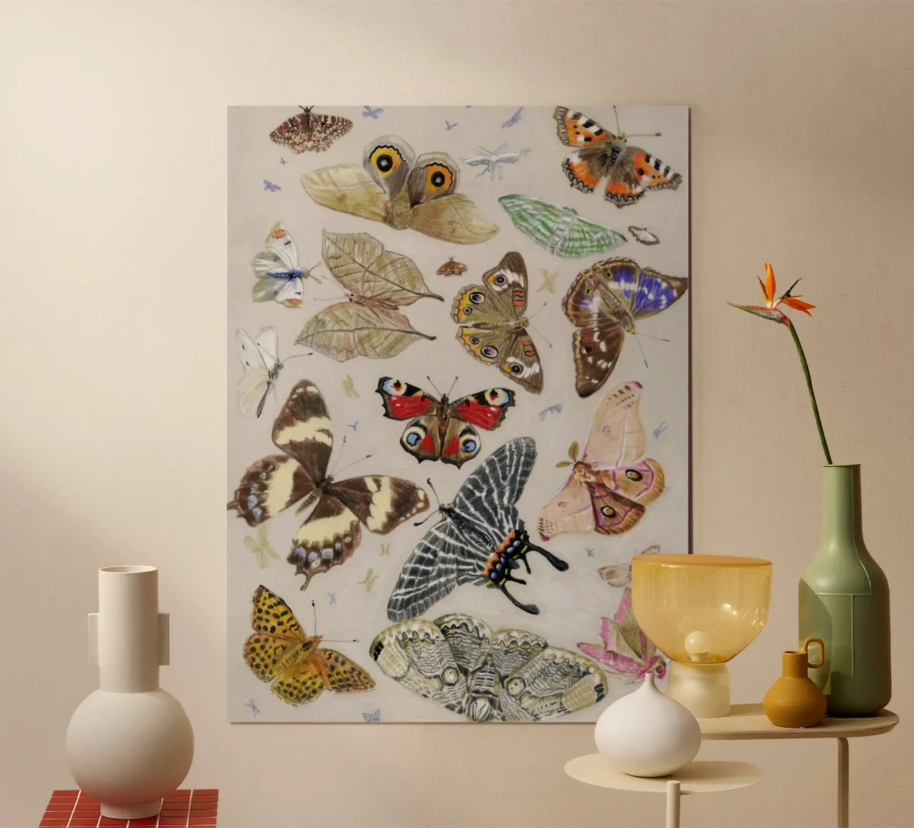 Het Lied Van De Vlinder poster con telaio in alluminio da Heina Dokter Illustrations