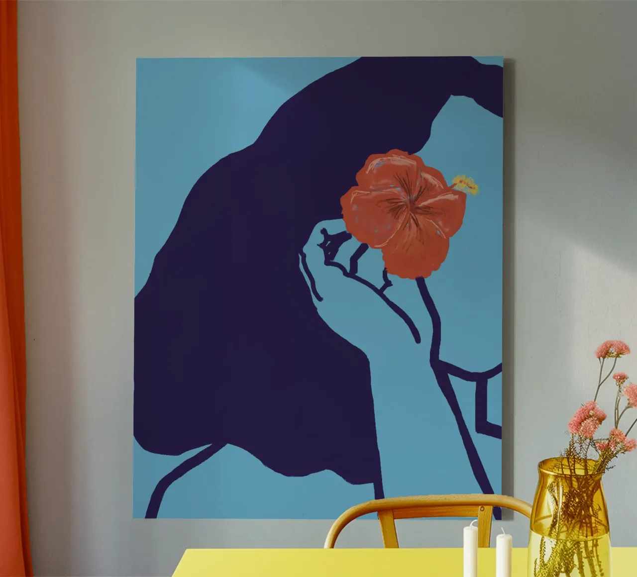 Hibiscus tela con Cornice a cassetta da tainah negreiros