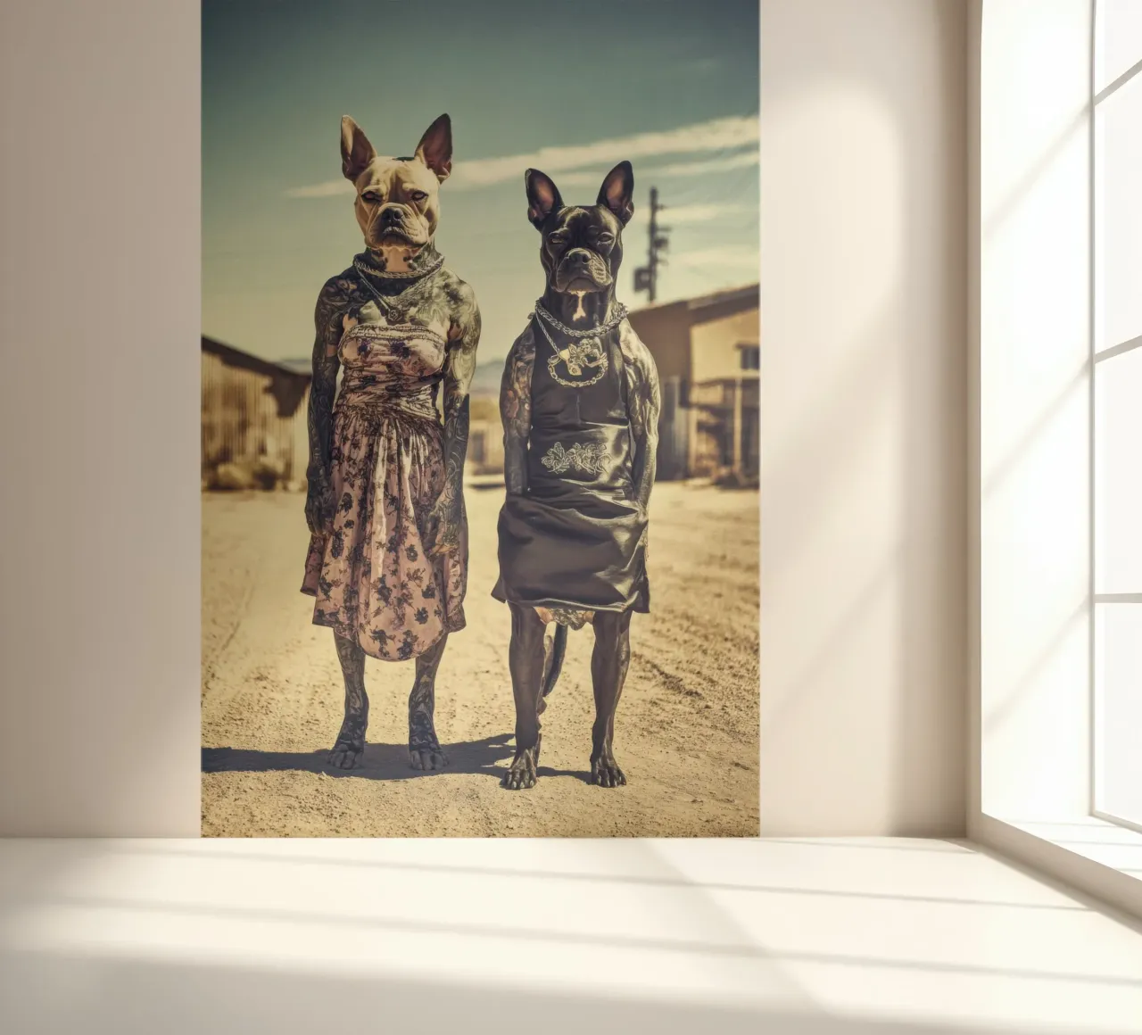 Bonnie & Clara, Las Vegas photo wallpaper by Affiches Chien Originales – Dogland