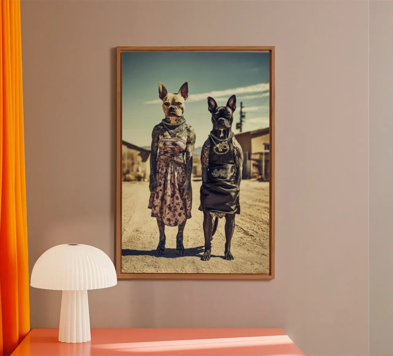 Bonnie & Clara, Las Vegas pannello forex da Affiches Chien Originales – Dogland