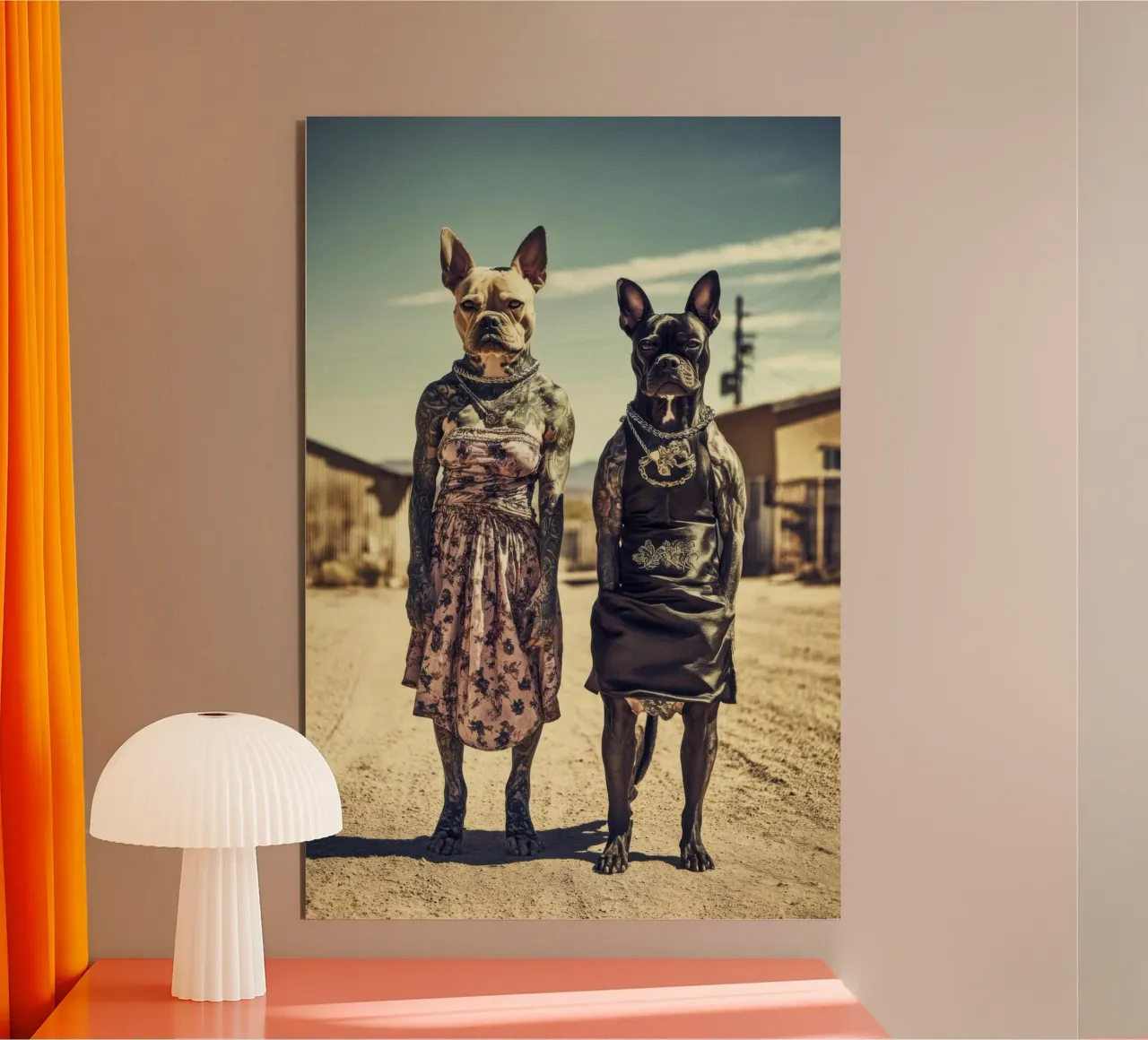 Bonnie & Clara, Las Vegas pannello forex da Affiches Chien Originales – Dogland