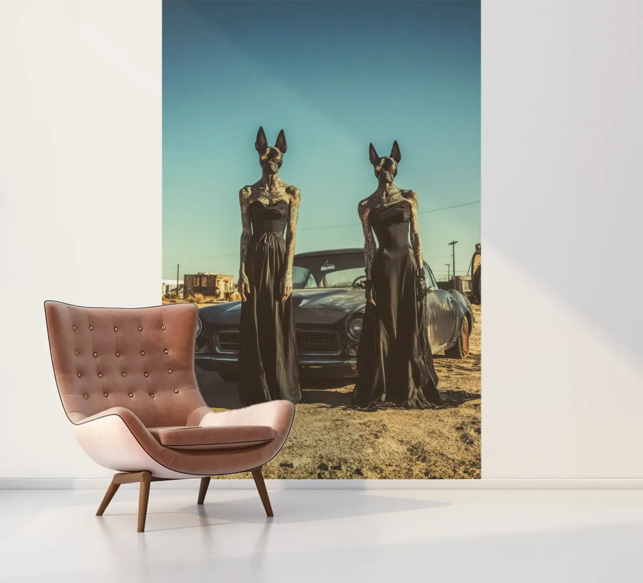 Sofia et Luna fotobehang van Affiches Chien Originales – Dogland