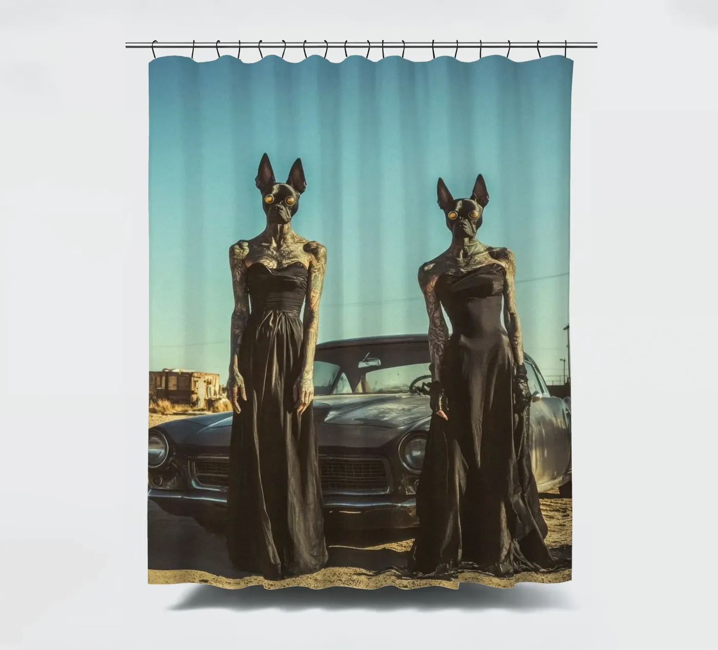 Sofia et Luna Duschvorhang von Affiches Chien Originales – Dogland