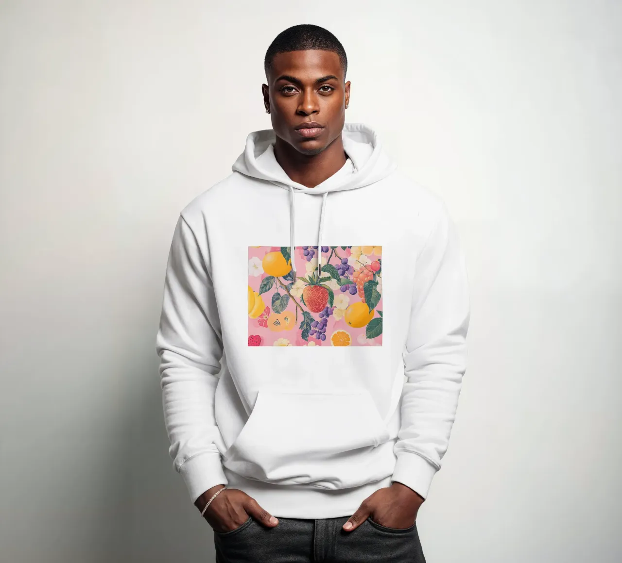 Amore di fragola con i fiori felpa con cappuccio da Carinaprint