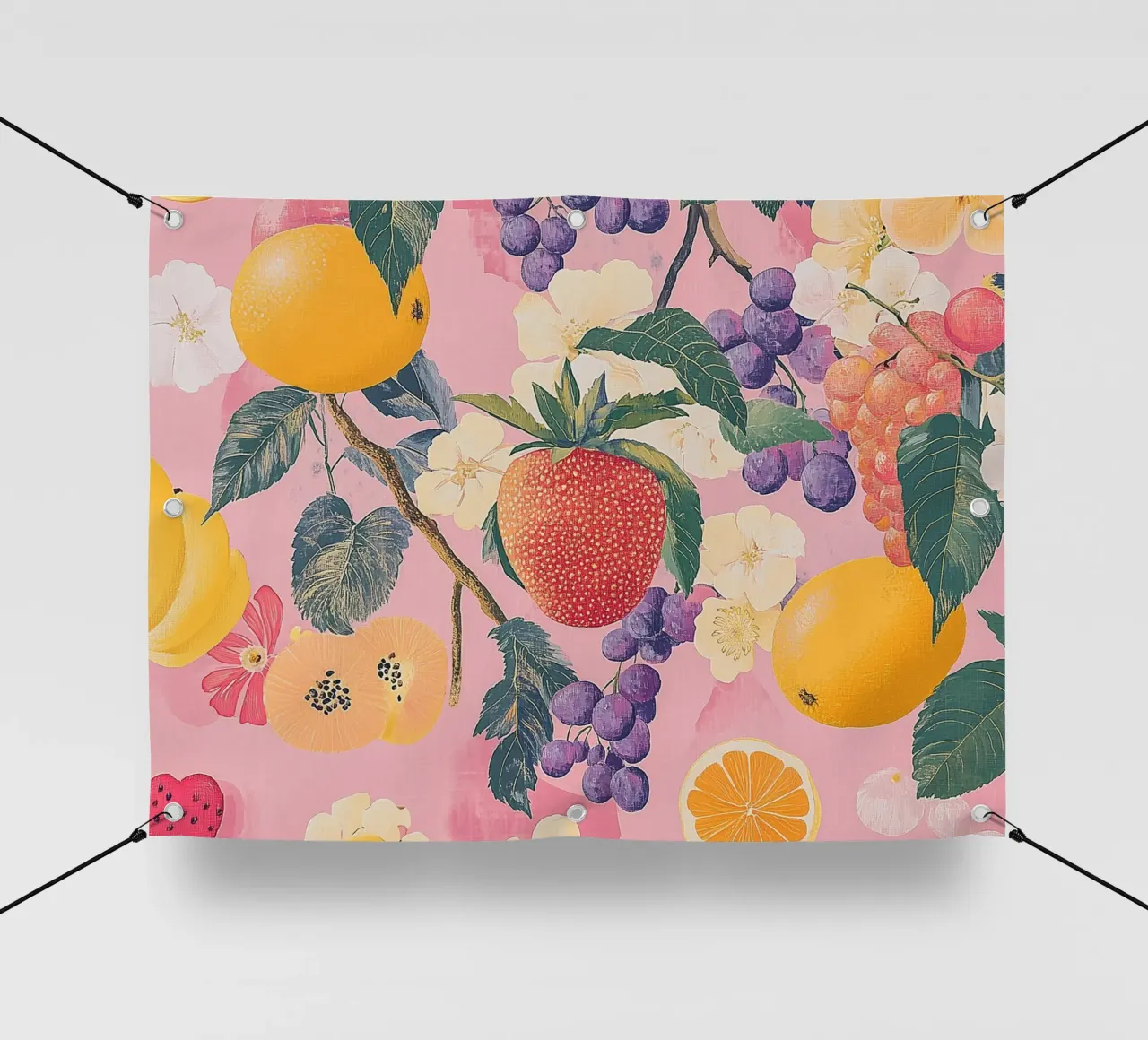 Amore di fragola con i fiori telo in pvc da Carinaprint