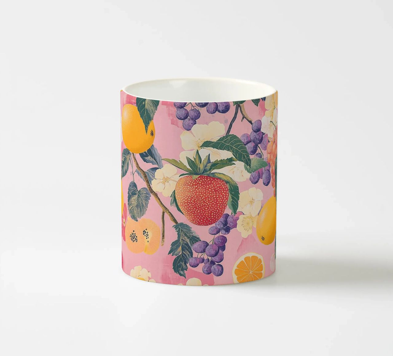 Amore di fragola con i fiori tazza in ceramica da Carinaprint