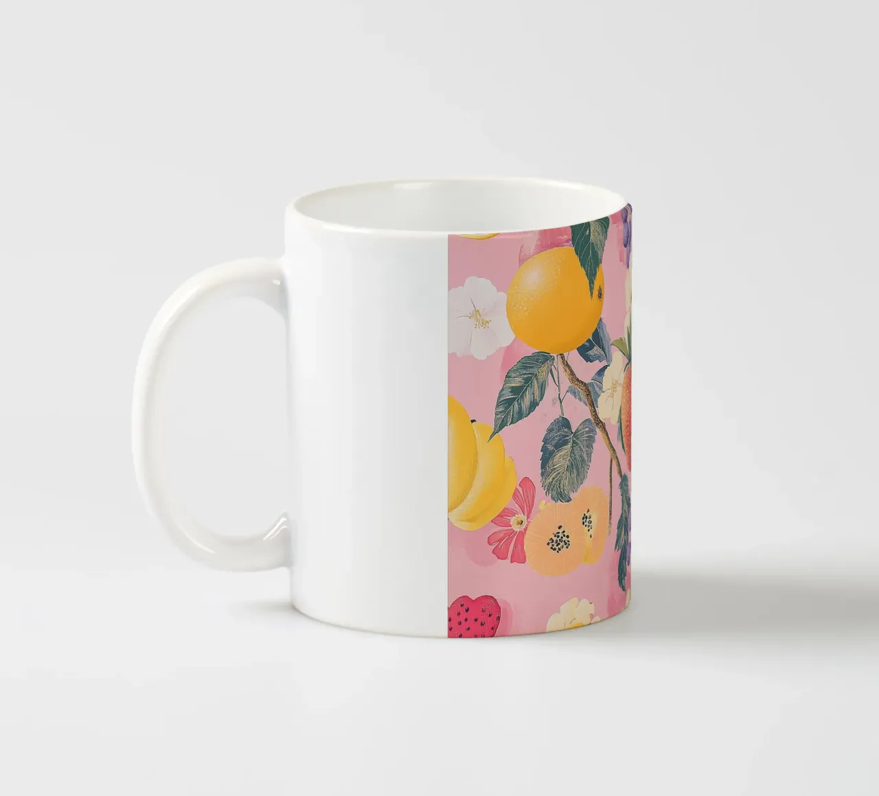 Amore di fragola con i fiori tazza in ceramica da Carinaprint