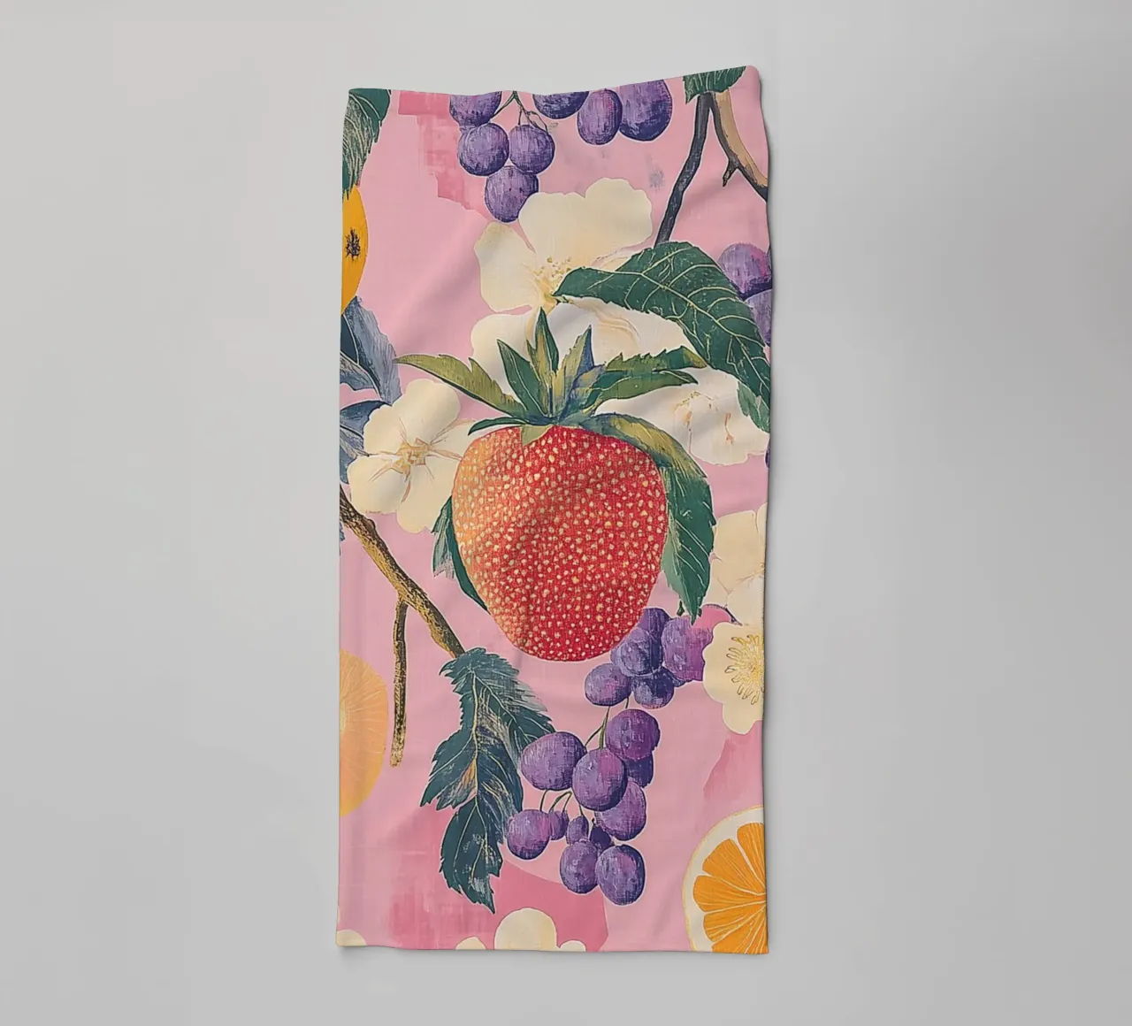 Amor de fresa con flores toalla de baño de Carinaprint