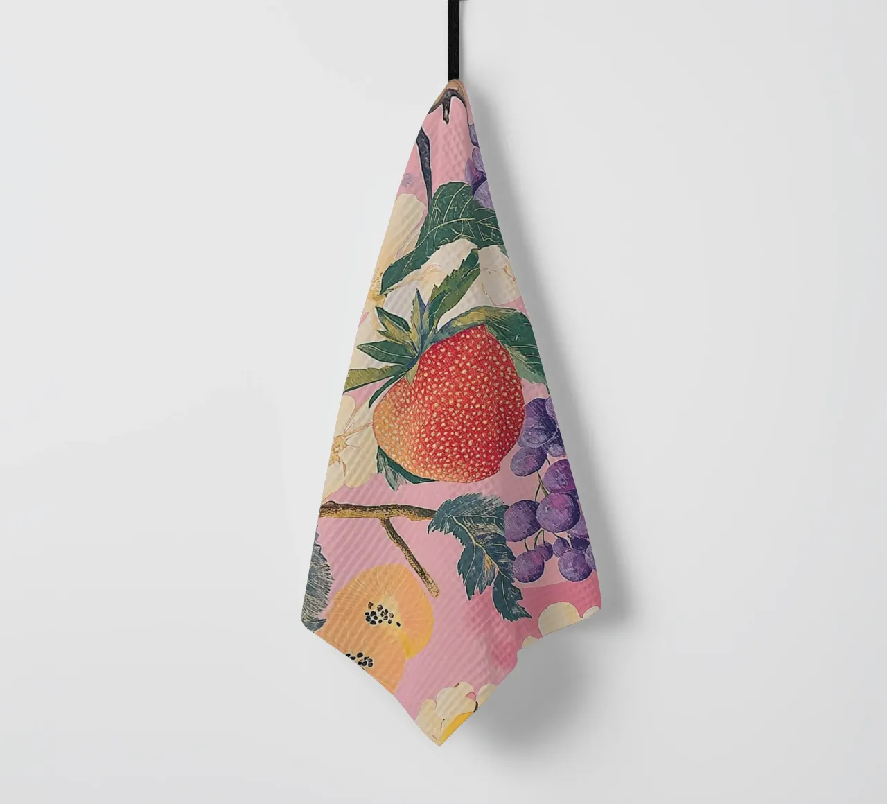 Amore di fragola con i fiori canovaccio da cucina da Carinaprint