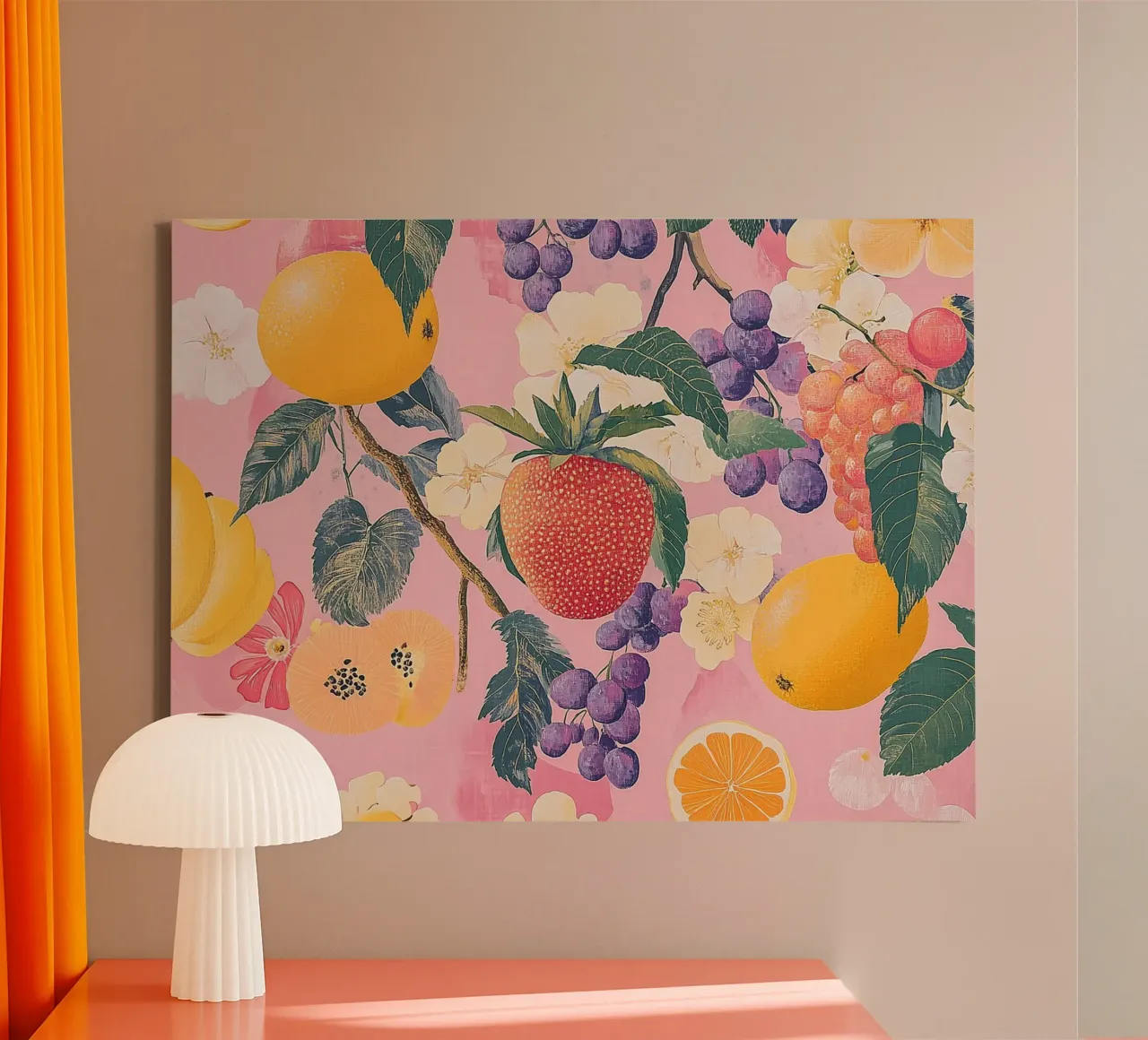 Amore di fragola con i fiori tela da Carinaprint