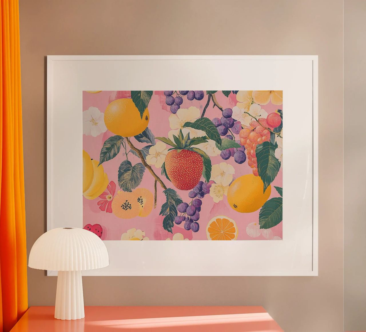 Amore di fragola con i fiori poster da Carinaprint