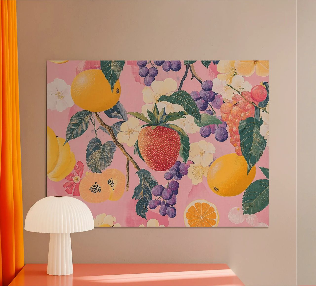 Amore di fragola con i fiori poster da Carinaprint