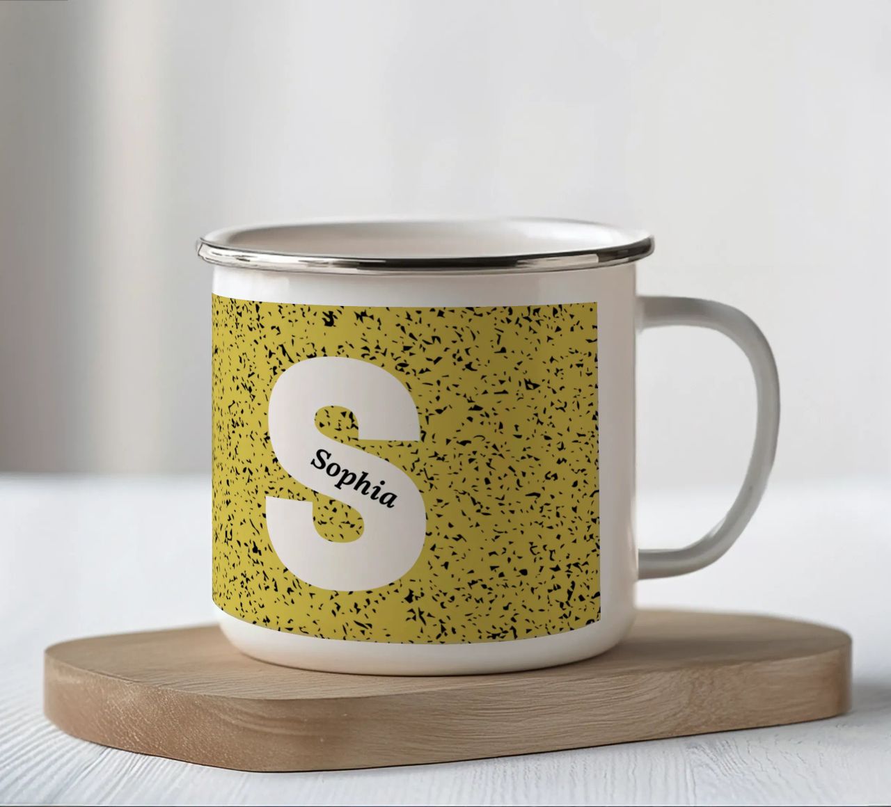 Un nom unique mug en émail de Doodle Dreams Art