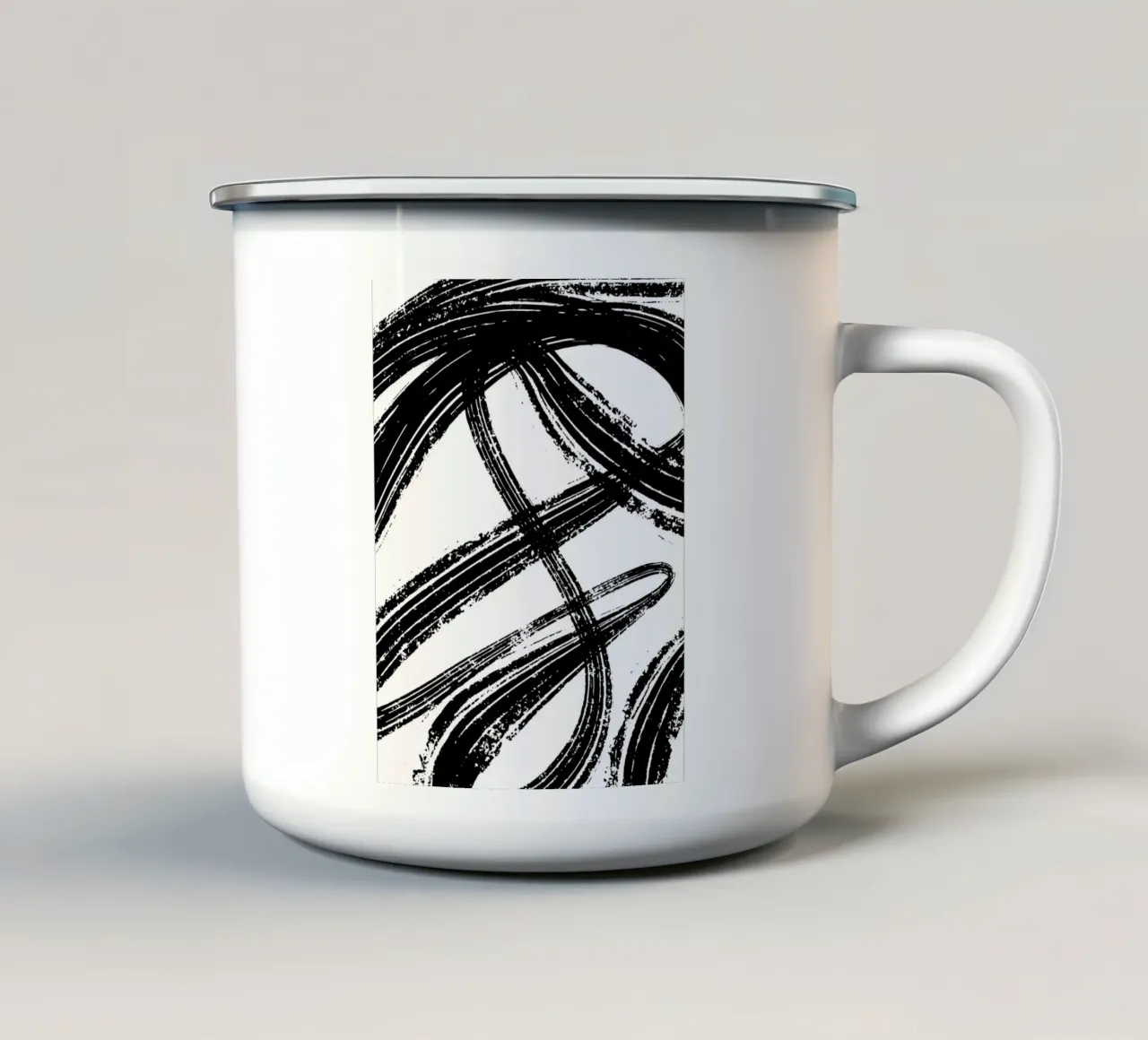 Bold black brushstrokes tazza in smalto da edsonramosart