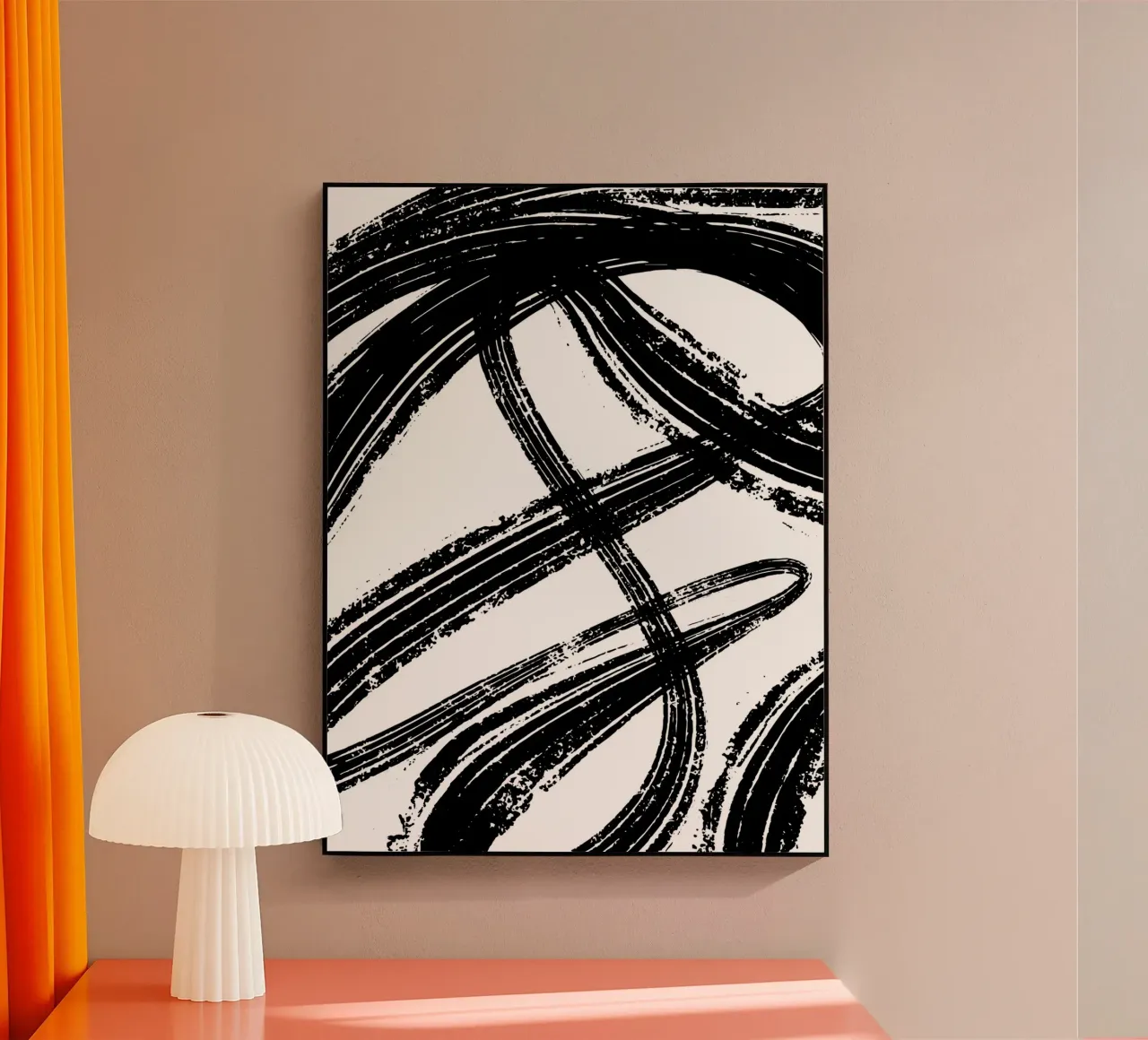 Bold black brushstrokes plexiglass da edsonramosart