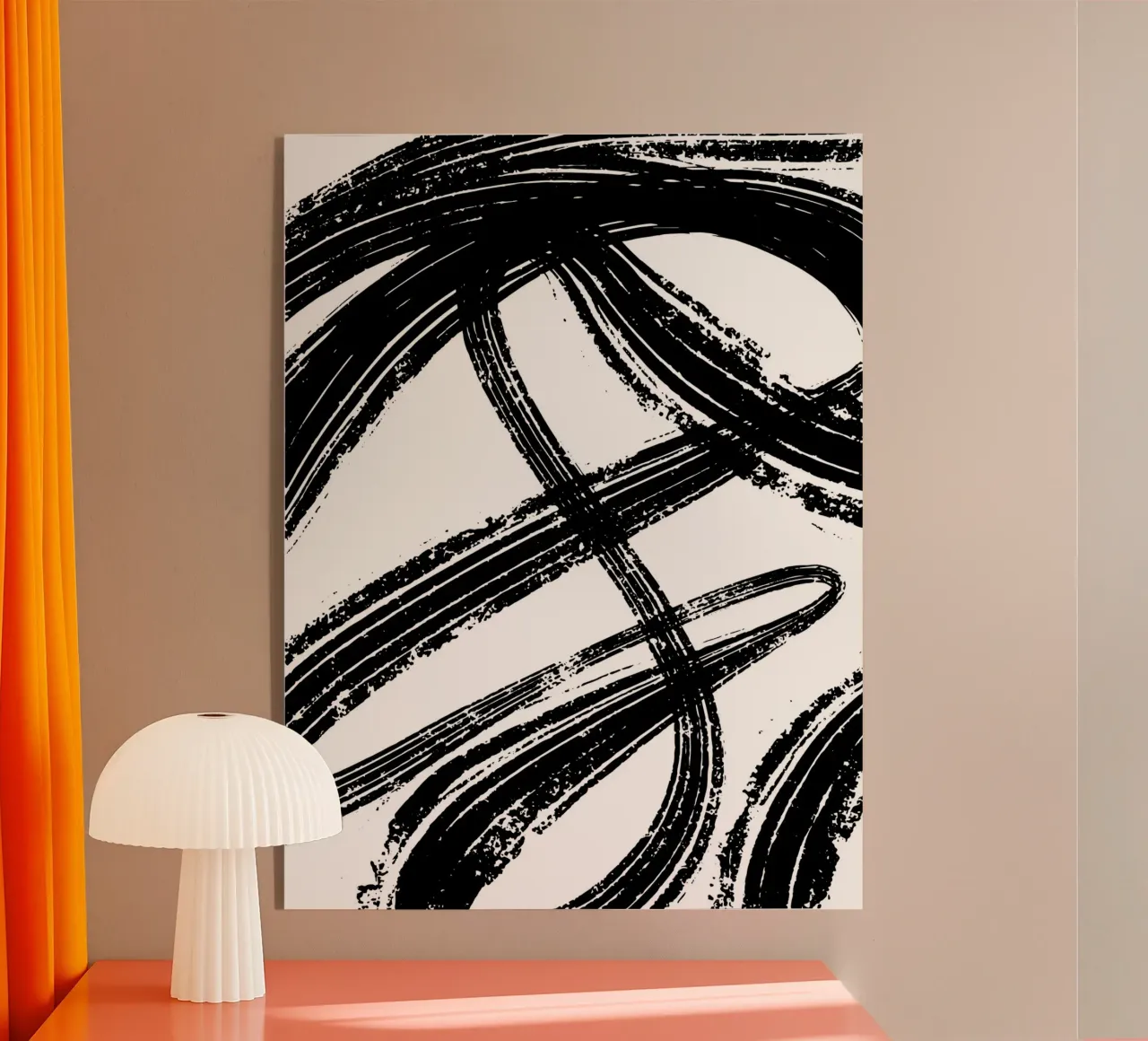 Bold black brushstrokes plexiglass da edsonramosart