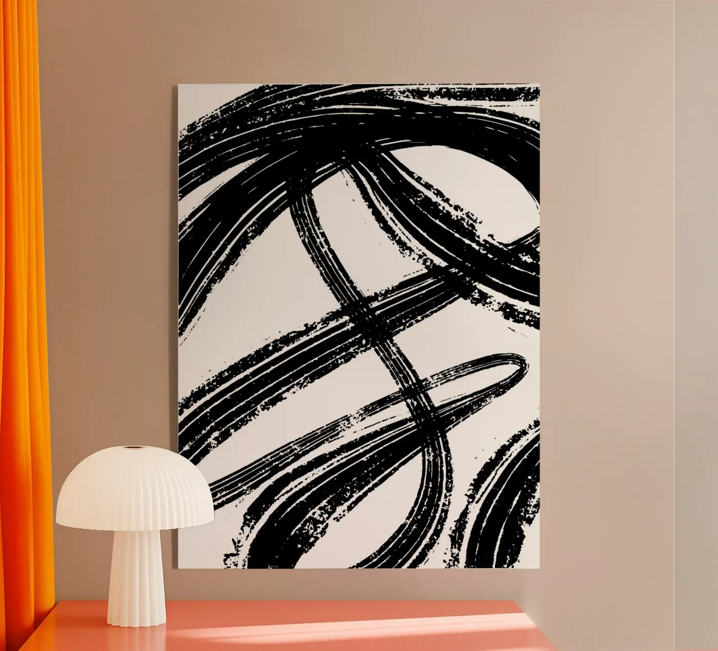 Bold black brushstrokes plexiglass da edsonramosart