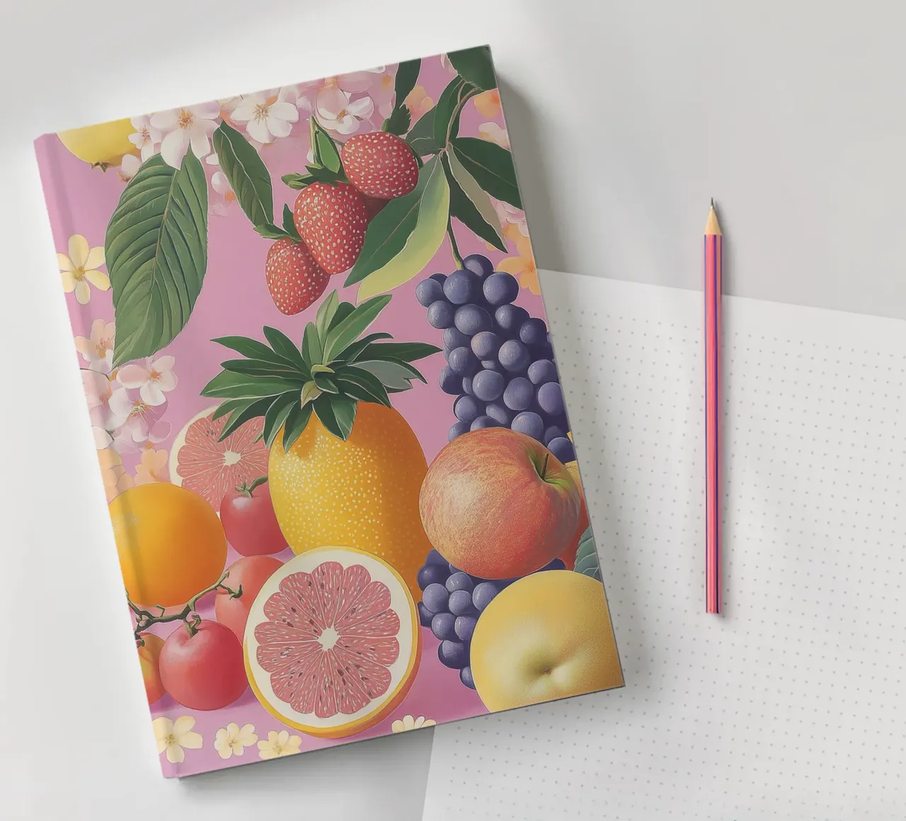 Summer mood with fruit notebook by Carinaprint
