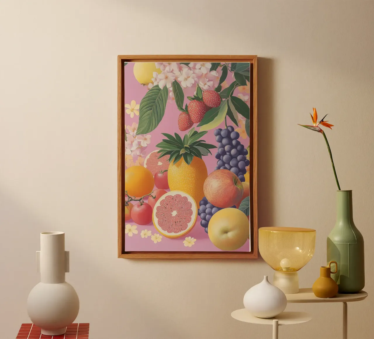 Umore estivo con la frutta tela con Cornice a cassetta da Carinaprint