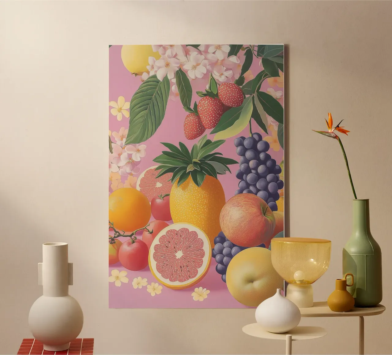 Umore estivo con la frutta tela con Cornice a cassetta da Carinaprint