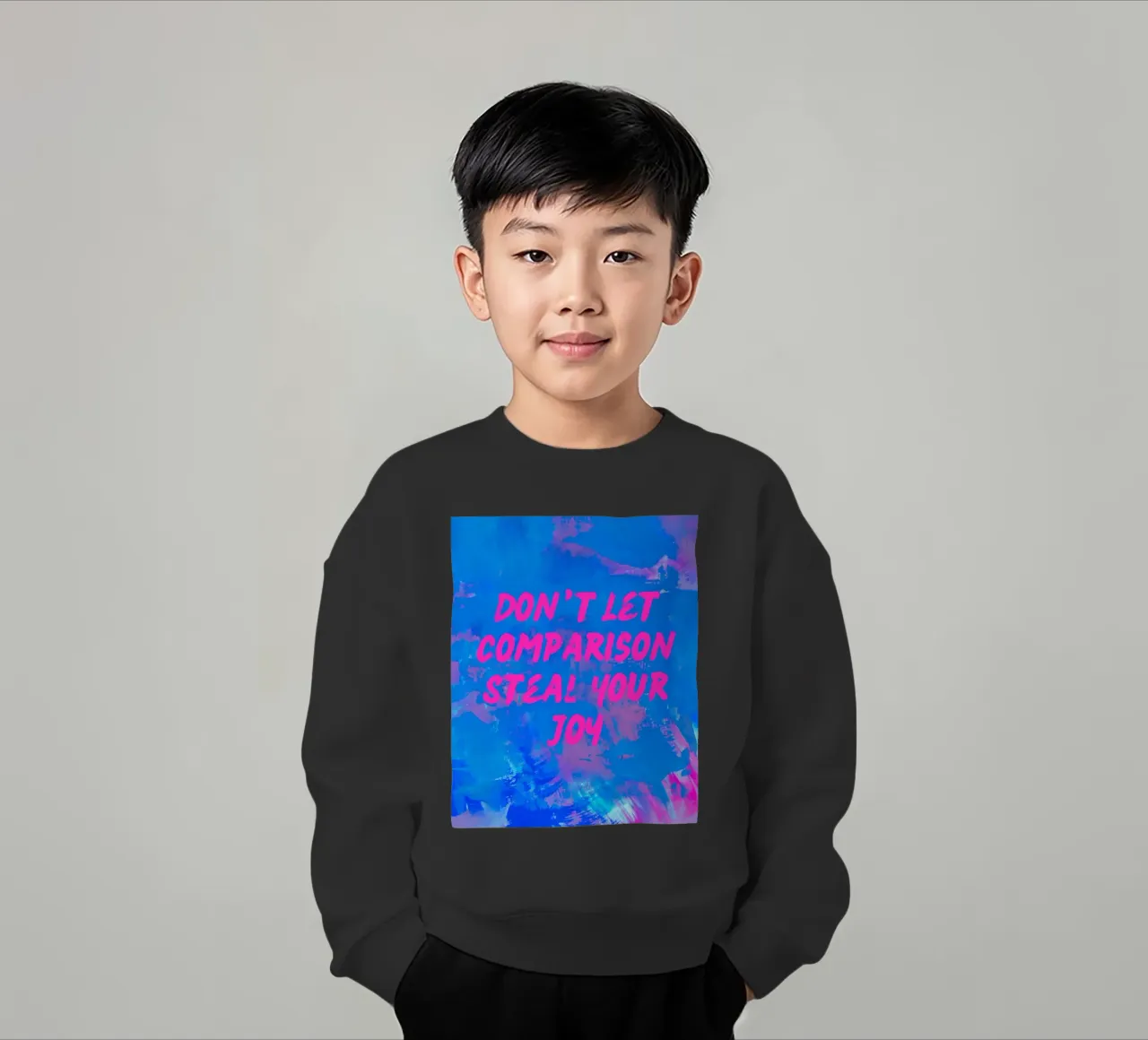 'Don't Let Comparison Steal Your Joy' Colorful Abstract felpa bambino da FABOArt