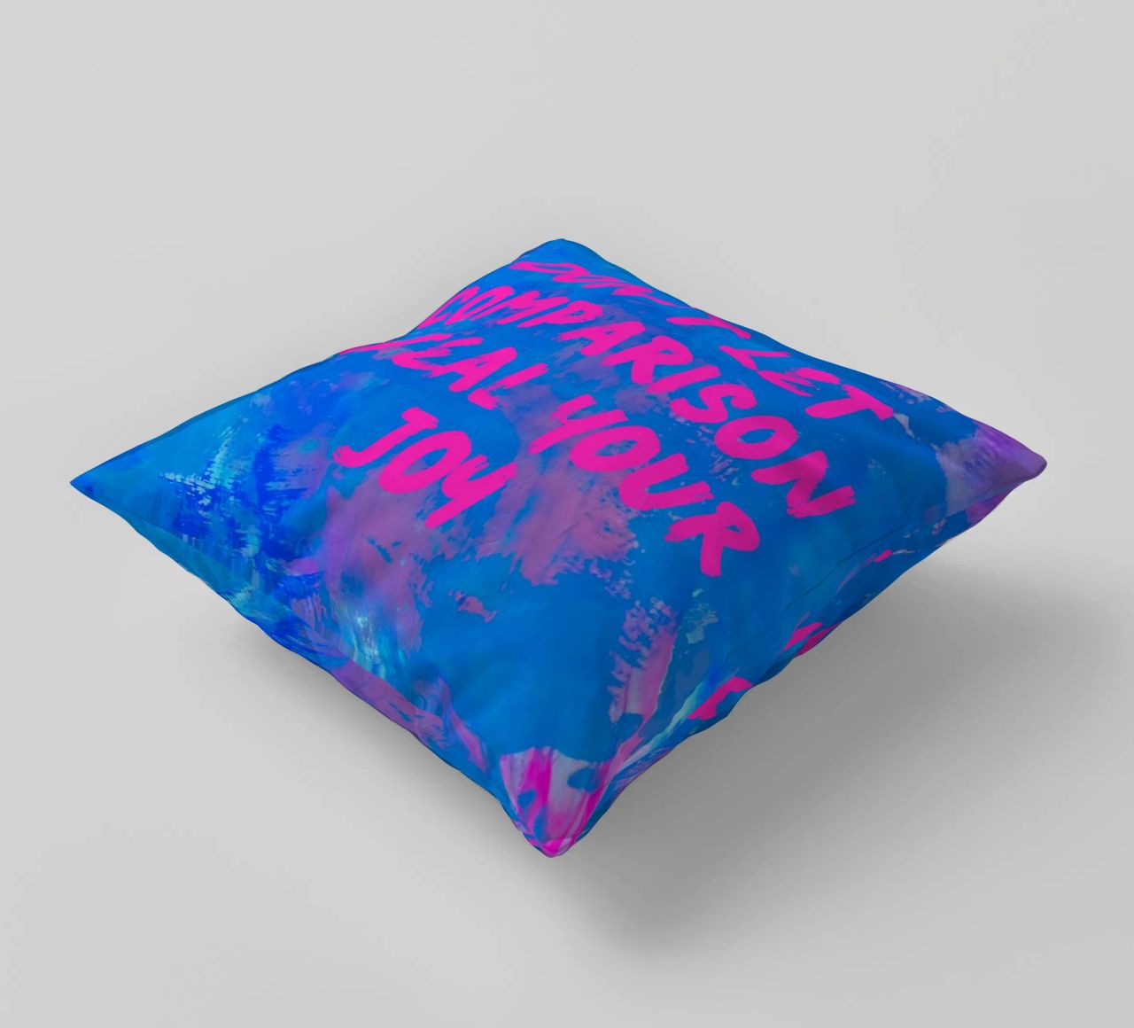 'Don't Let Comparison Steal Your Joy' Colorful Abstract cuscino da FABOArt