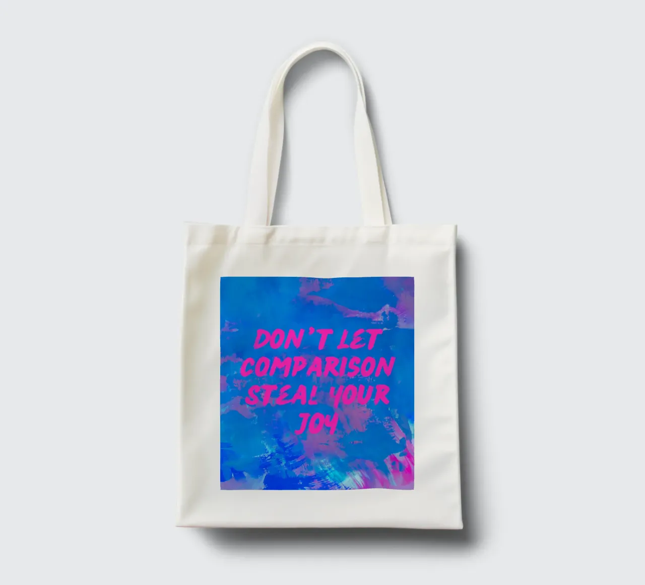 'Don't Let Comparison Steal Your Joy' Colorful Abstract borsa in juta da FABOArt