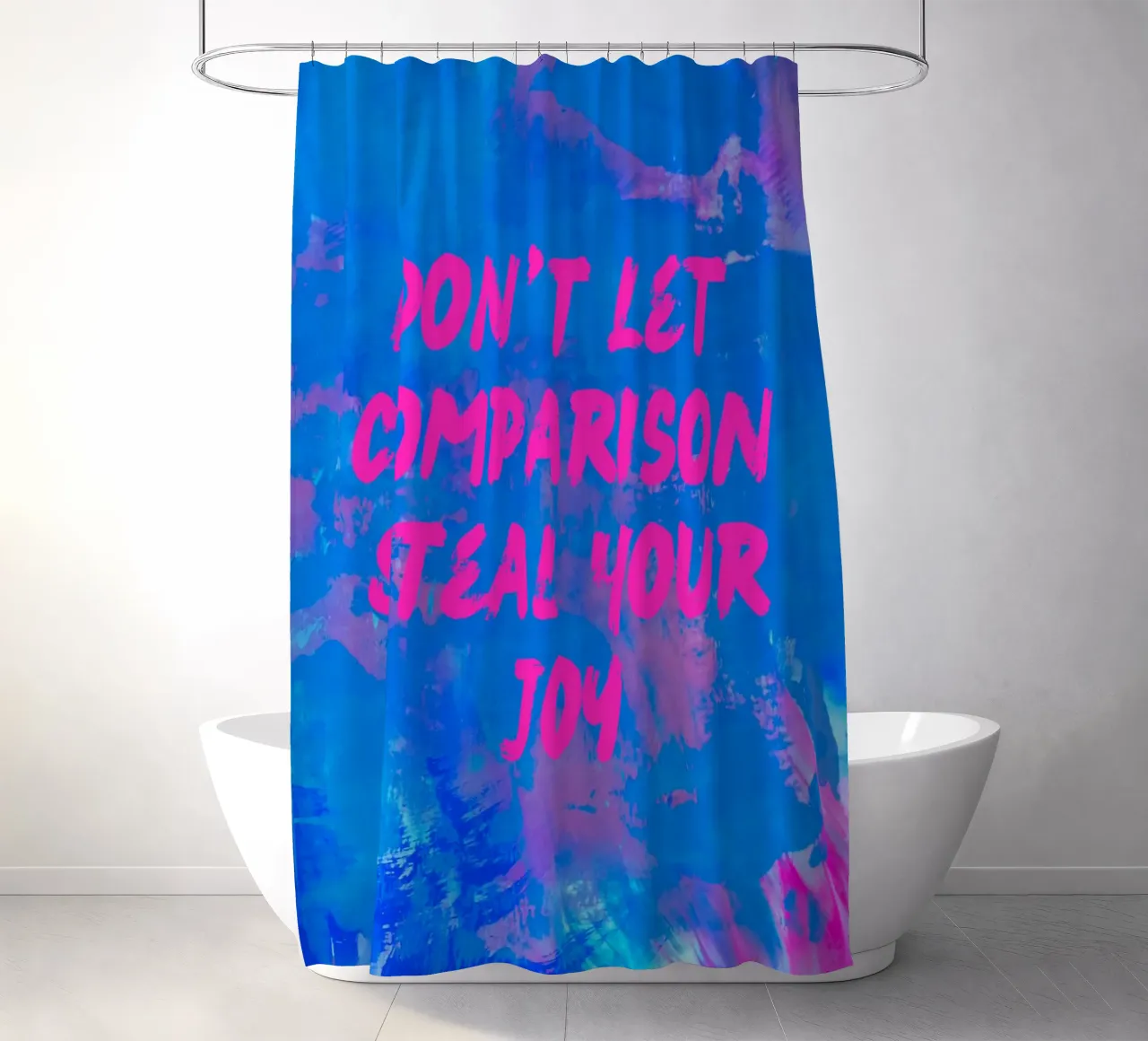 'Don't Let Comparison Steal Your Joy' Colorful Abstract tenda da doccia da FABOArt