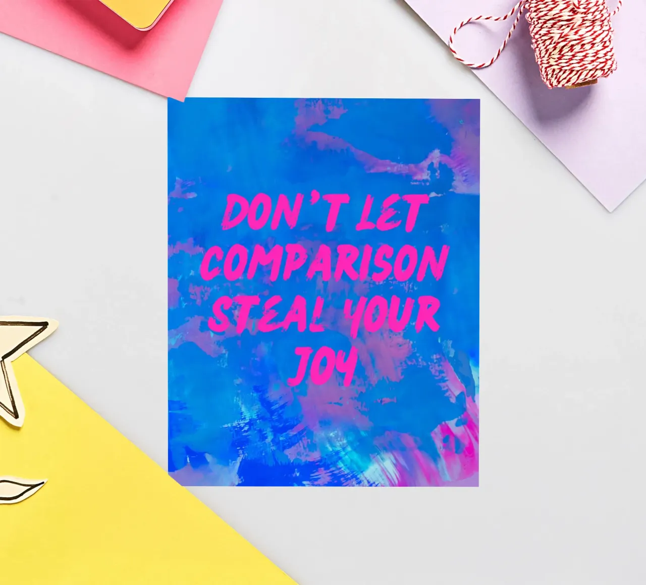 'Don't Let Comparison Steal Your Joy' Colorful Abstract adesivo da FABOArt