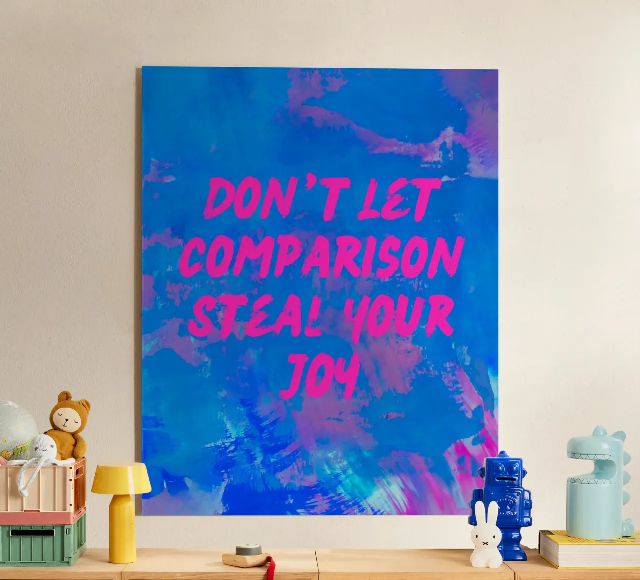 'Don't Let Comparison Steal Your Joy' Colorful Abstract plexiglass da FABOArt