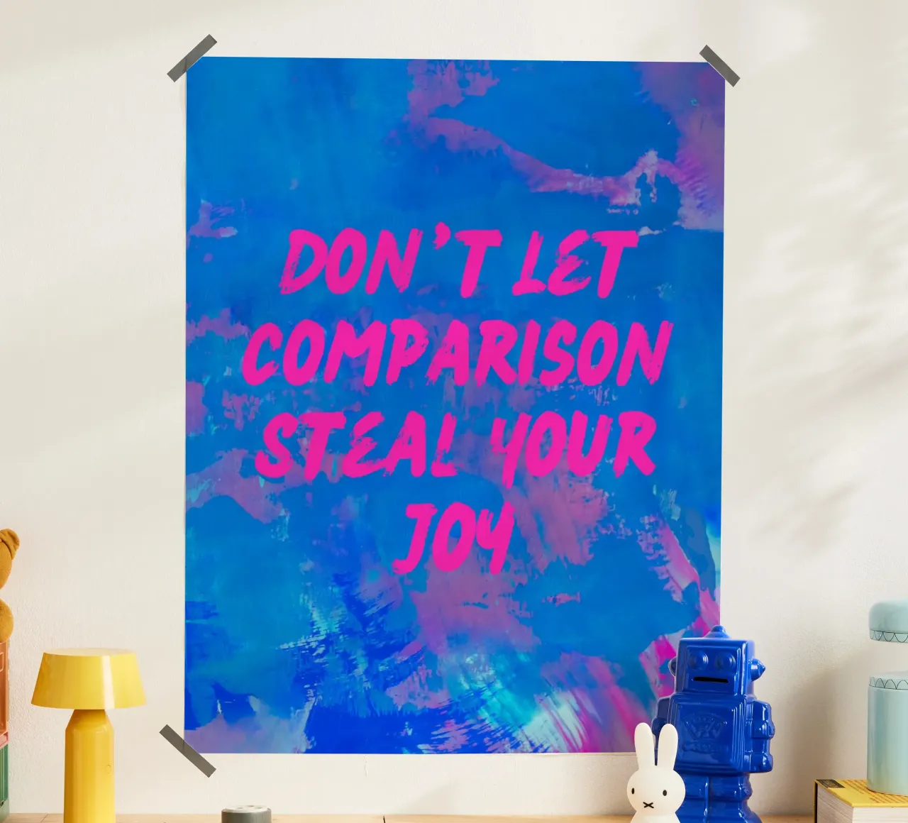 'Don't Let Comparison Steal Your Joy' Colorful Abstract carta hahnemühle da FABOArt