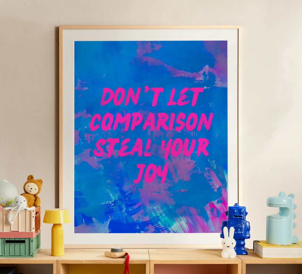 'Don't Let Comparison Steal Your Joy' Colorful Abstract carta hahnemühle da FABOArt