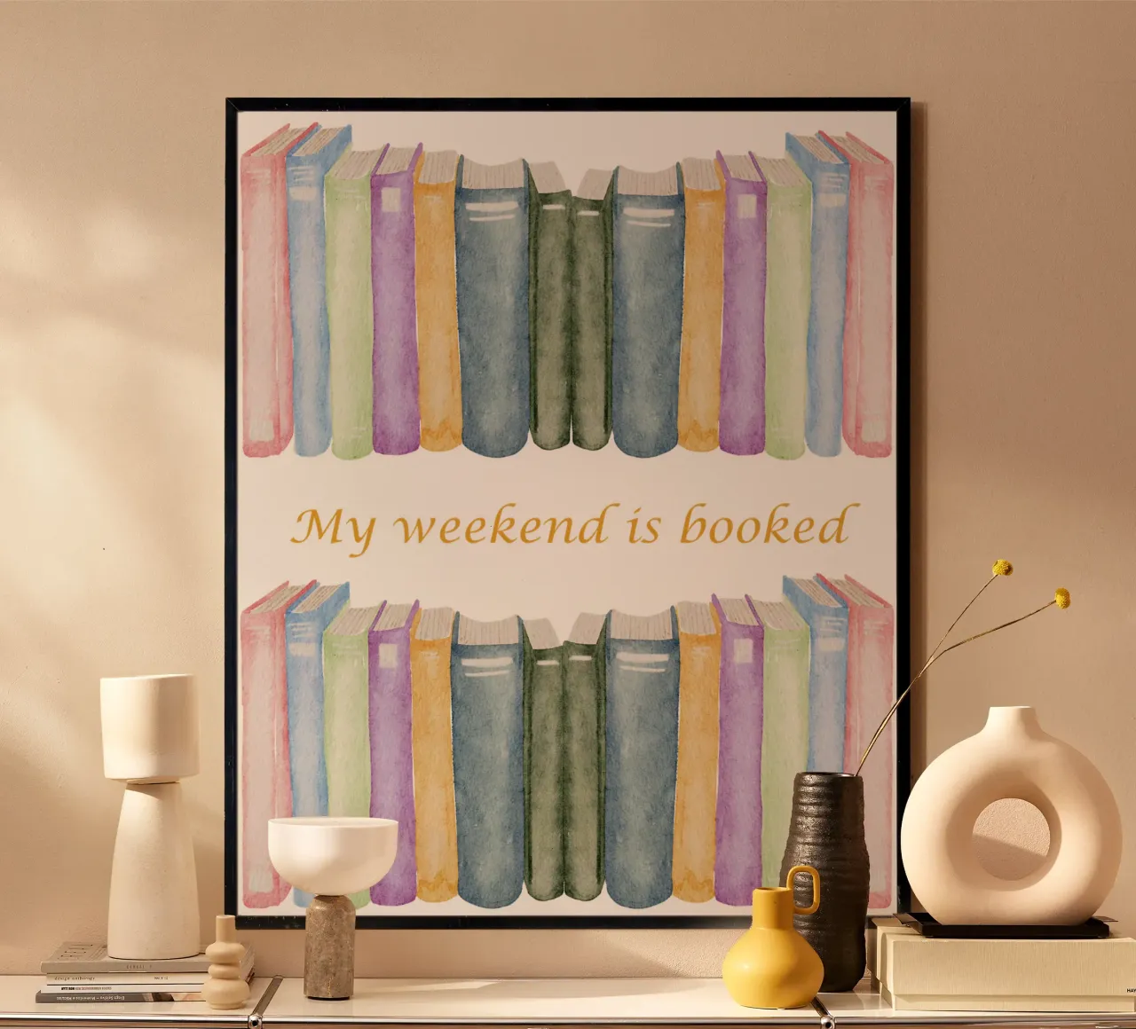 "My weekend is booked" Book Lovers carta hahnemühle da FABOArt