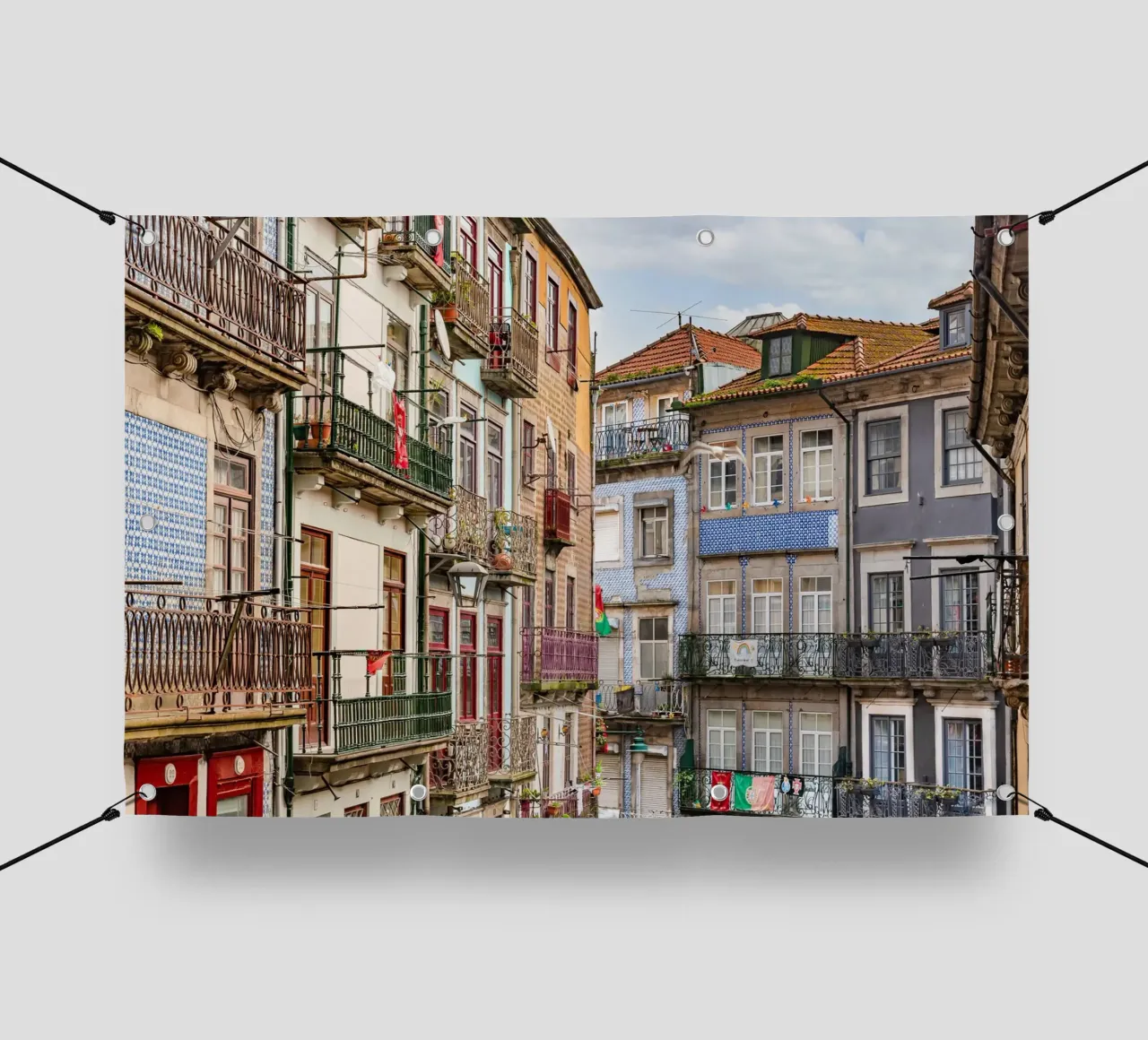 Case tipiche di Porto, Portogallo telo in pvc da Carinaprint