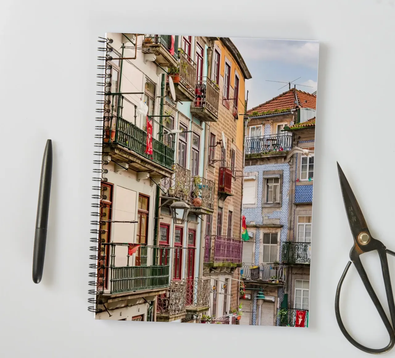 Typical houses in Porto, Portugal spiral notebook by Carinaprint