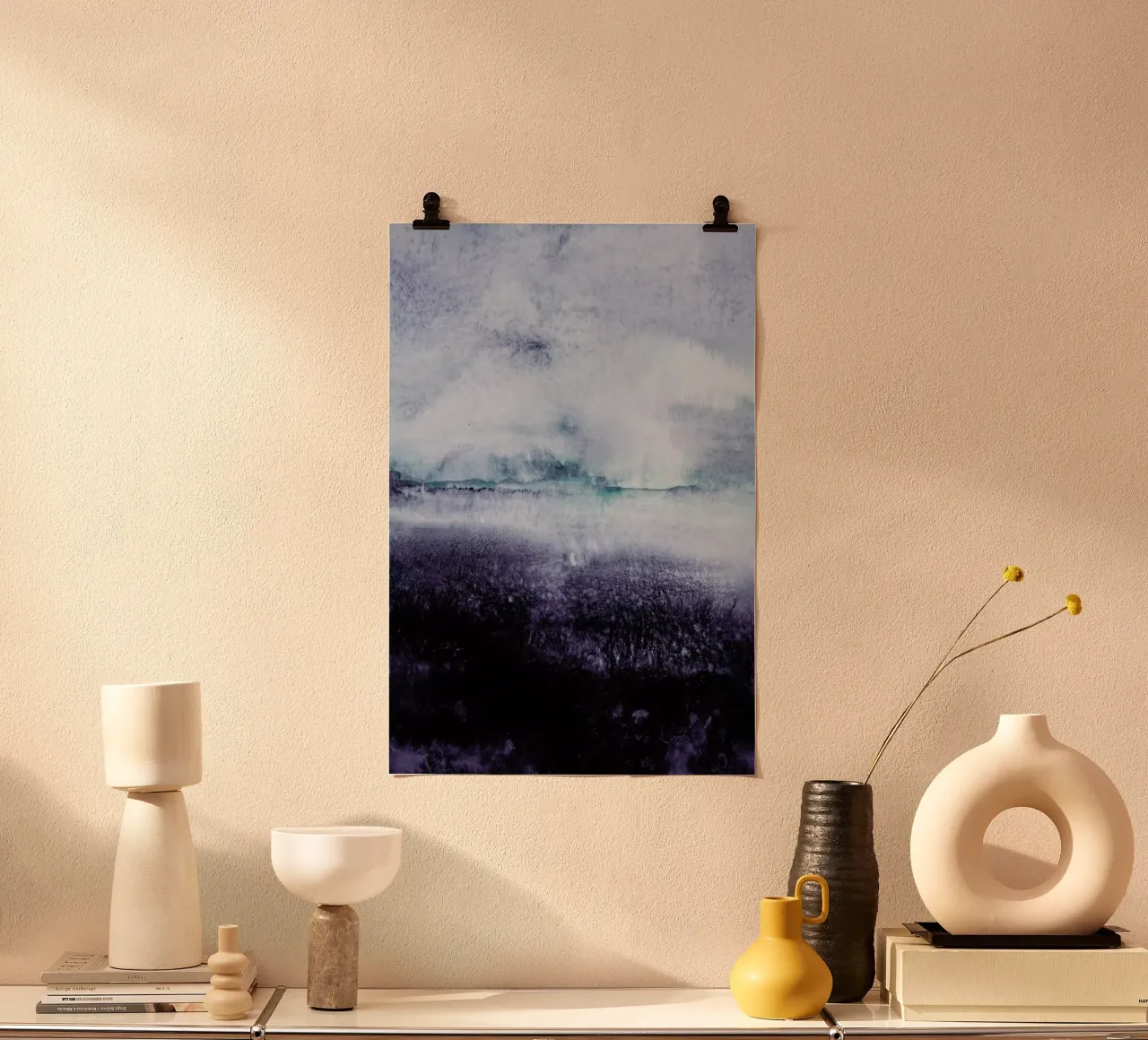 Direction North poster con telaio in legno da IRIS LEHNHARDT FINE ART
