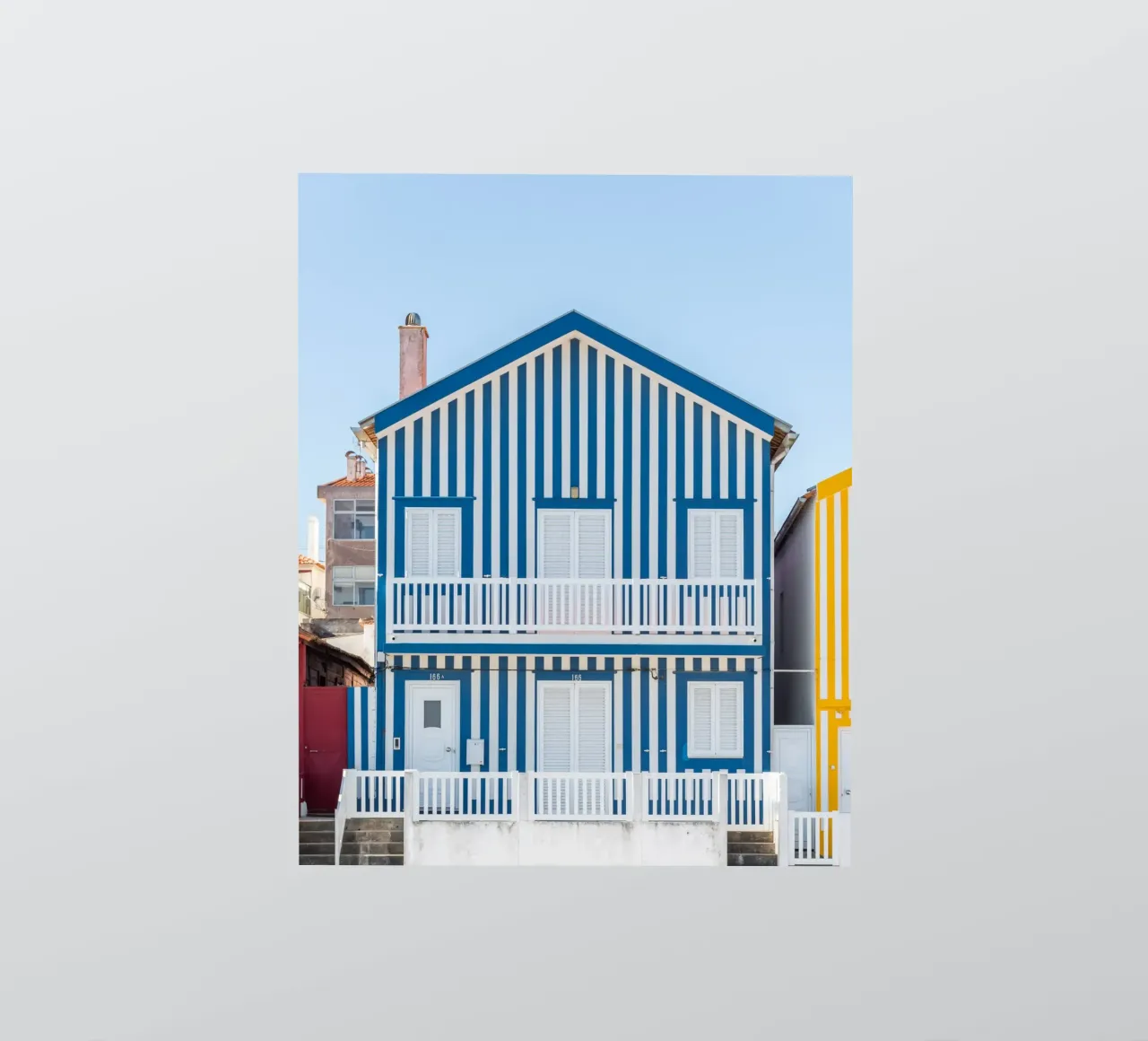 Aveiro, Striped house idyll sticker by Carinaprint