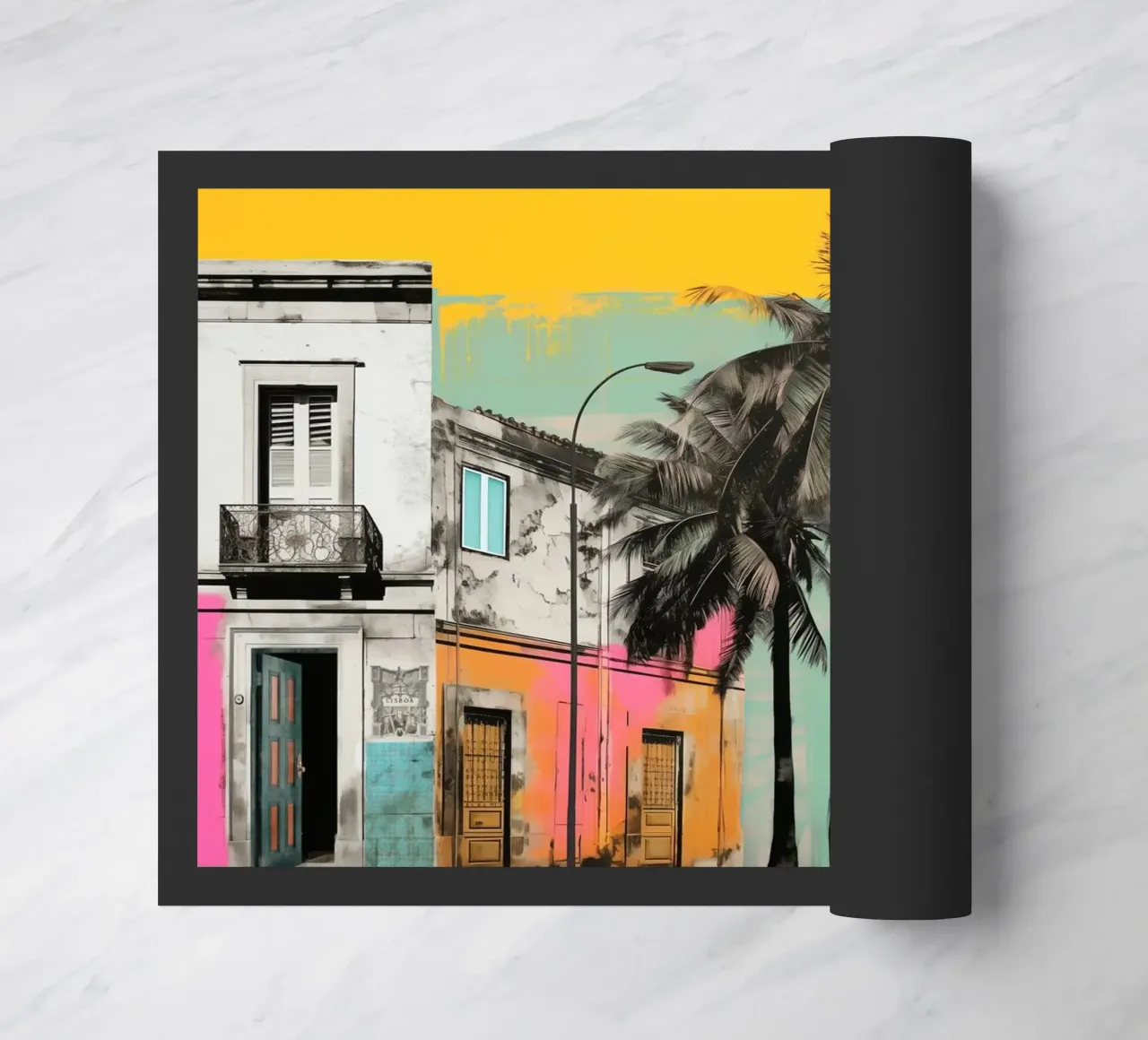 Collage colorato di Lisbona zerbino da Carinaprint