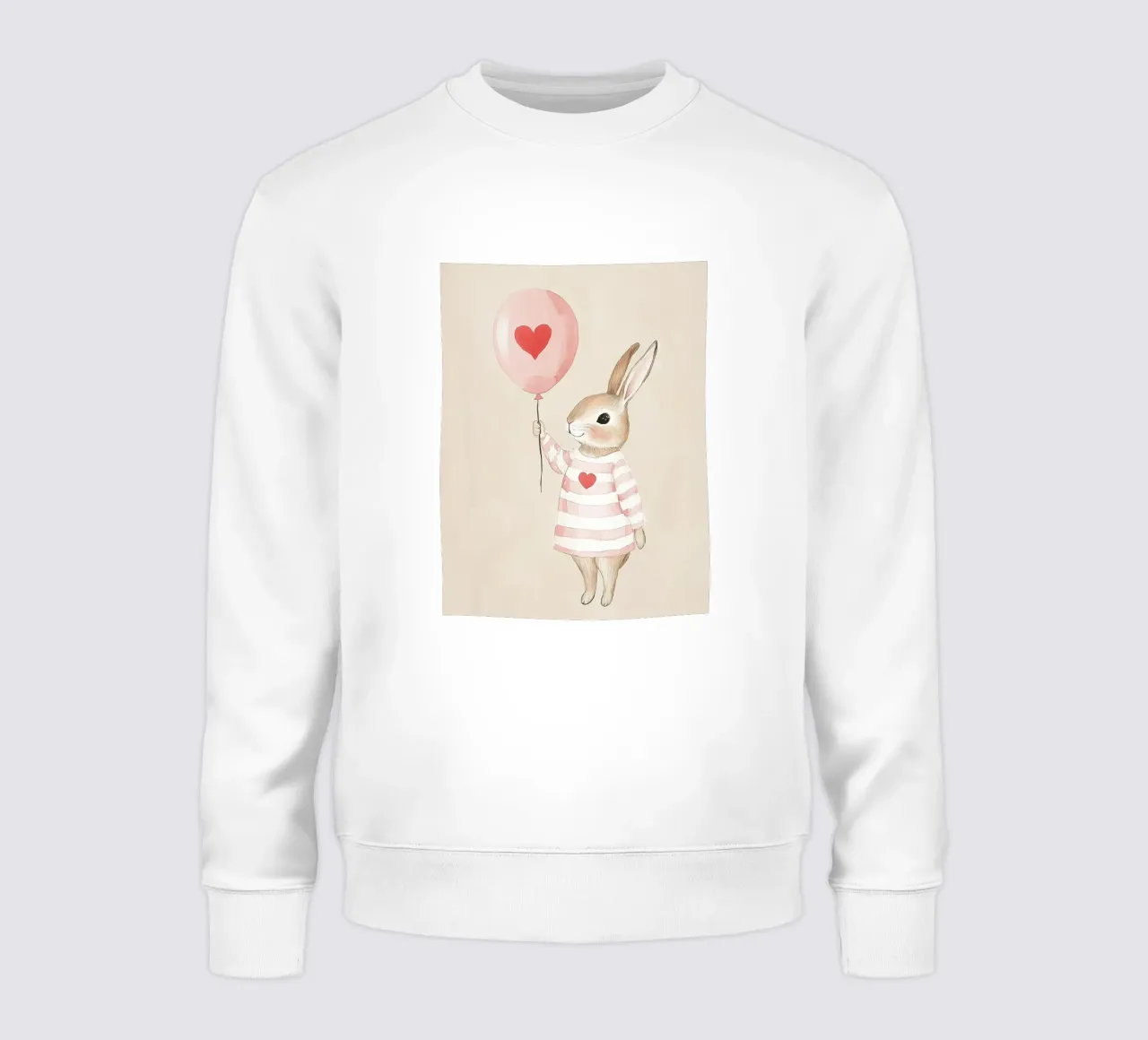 Coniglietto con palloncino a cuore felpa da Carinaprint