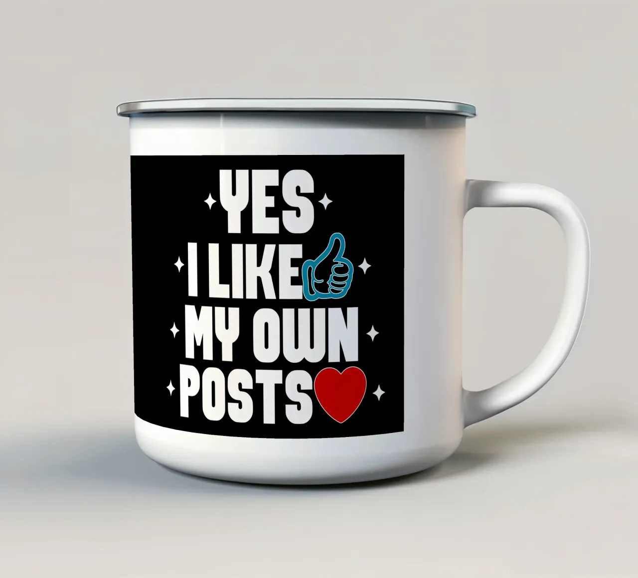 Ja, ich mag meine eigenen Beiträge Emaille Tasse von sillyindustries