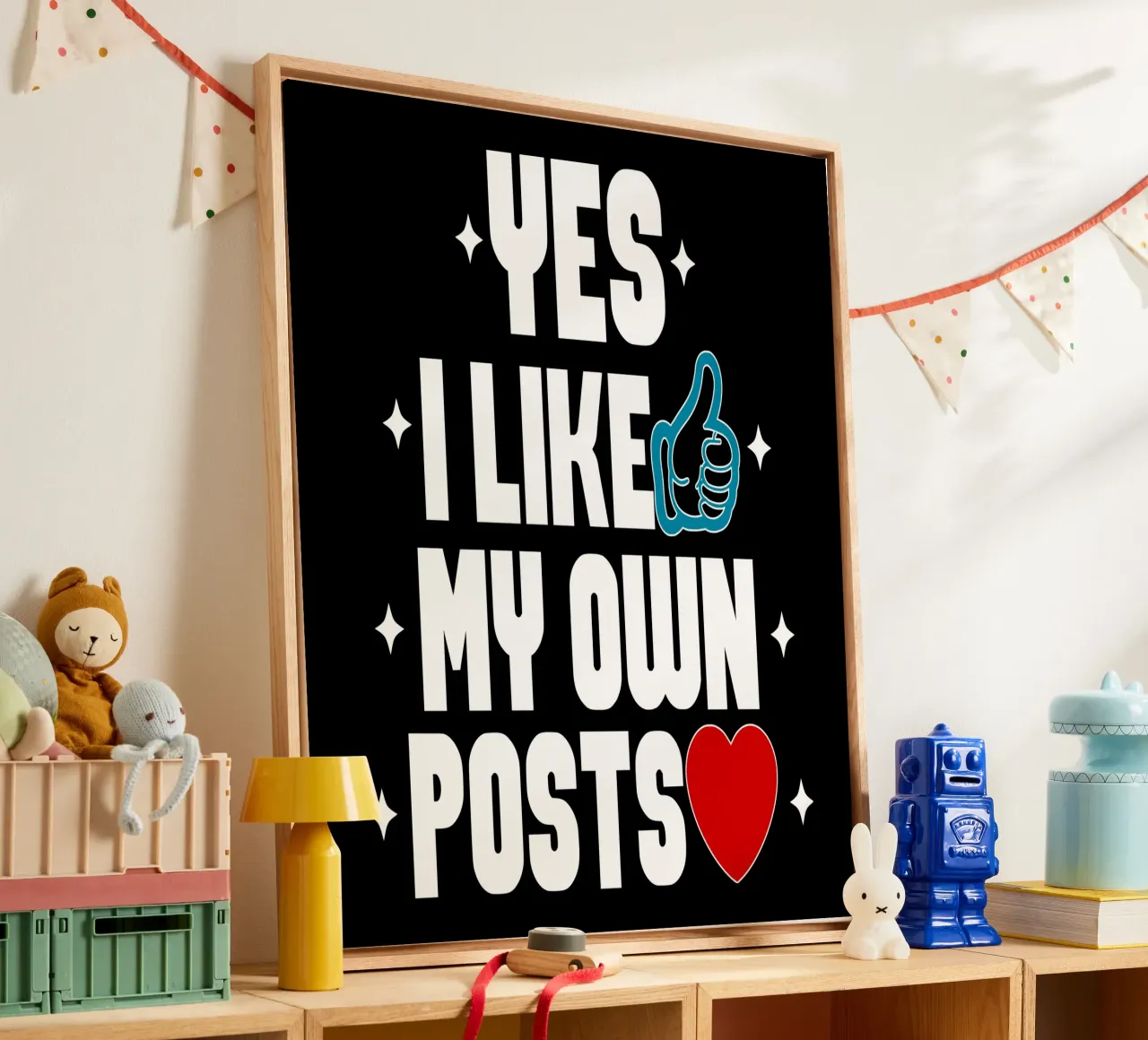 Yes I Like My Own Posts canvas by sillyindustries