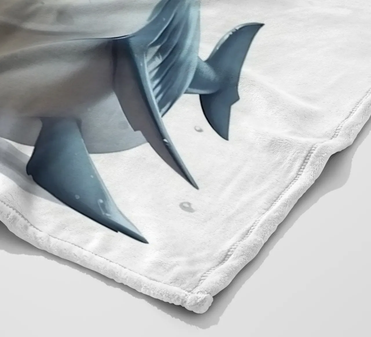 Funny shark, Hi fish fleece blanket by Carinaprint