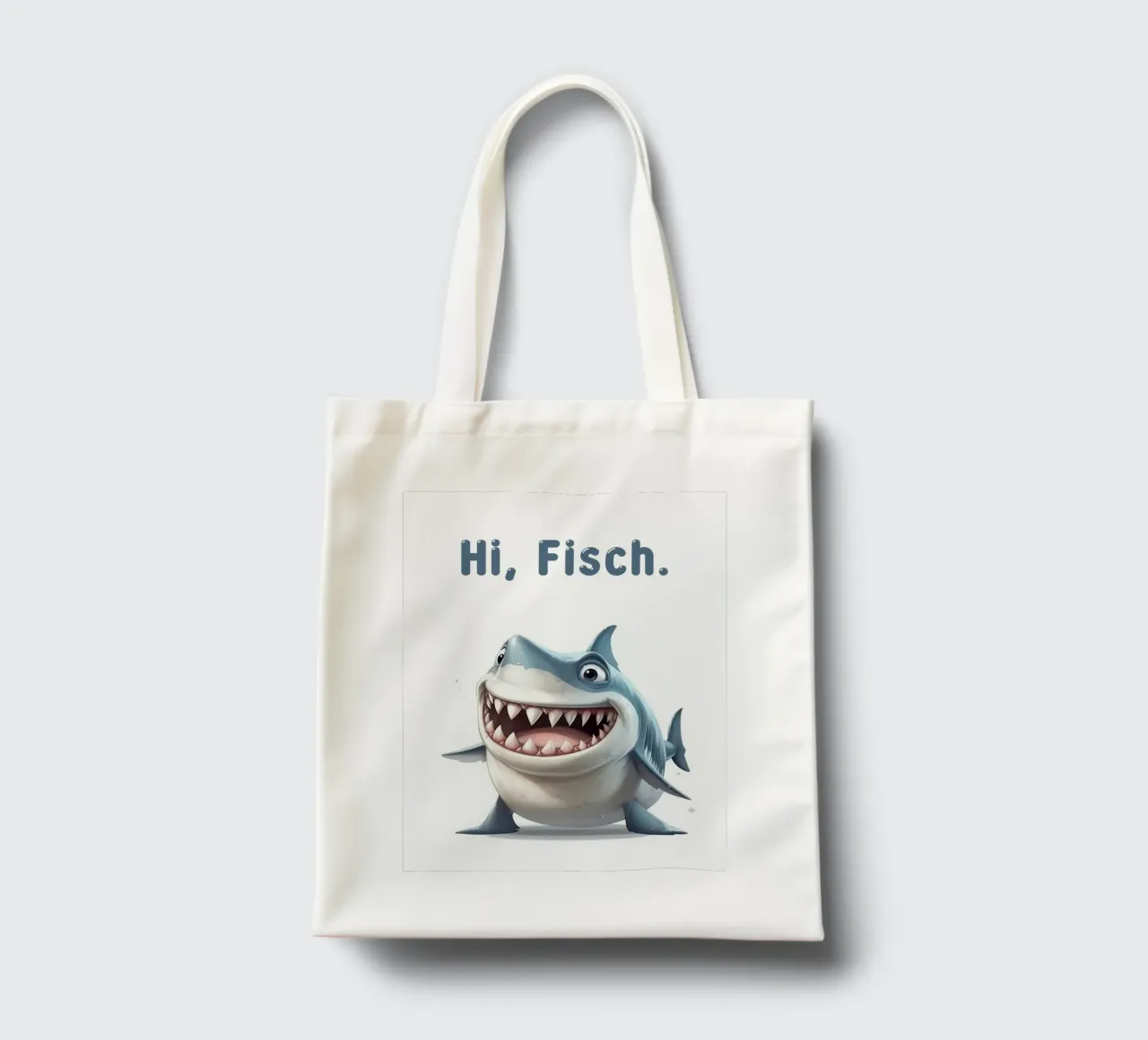 Funny shark, Hi fish tote bag by Carinaprint