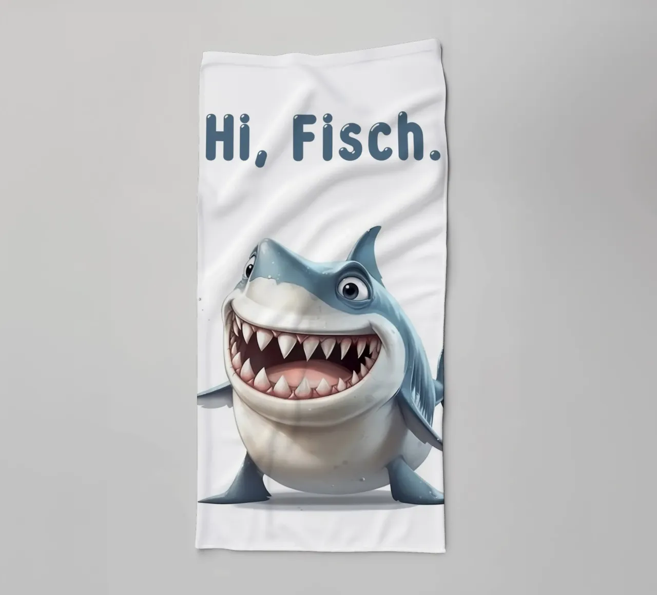 Funny shark, Hi fish towel by Carinaprint
