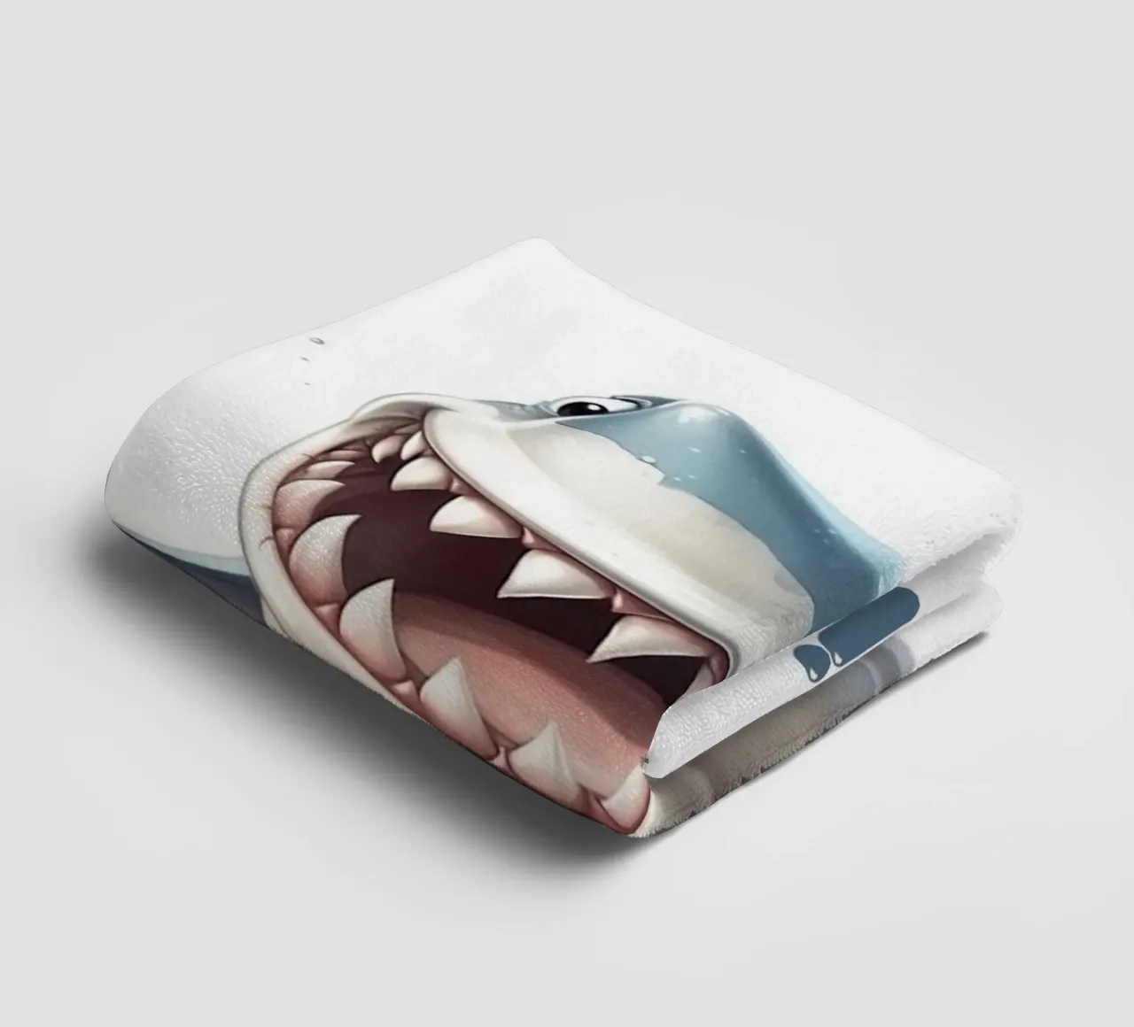 Funny shark, Hi fish towel by Carinaprint