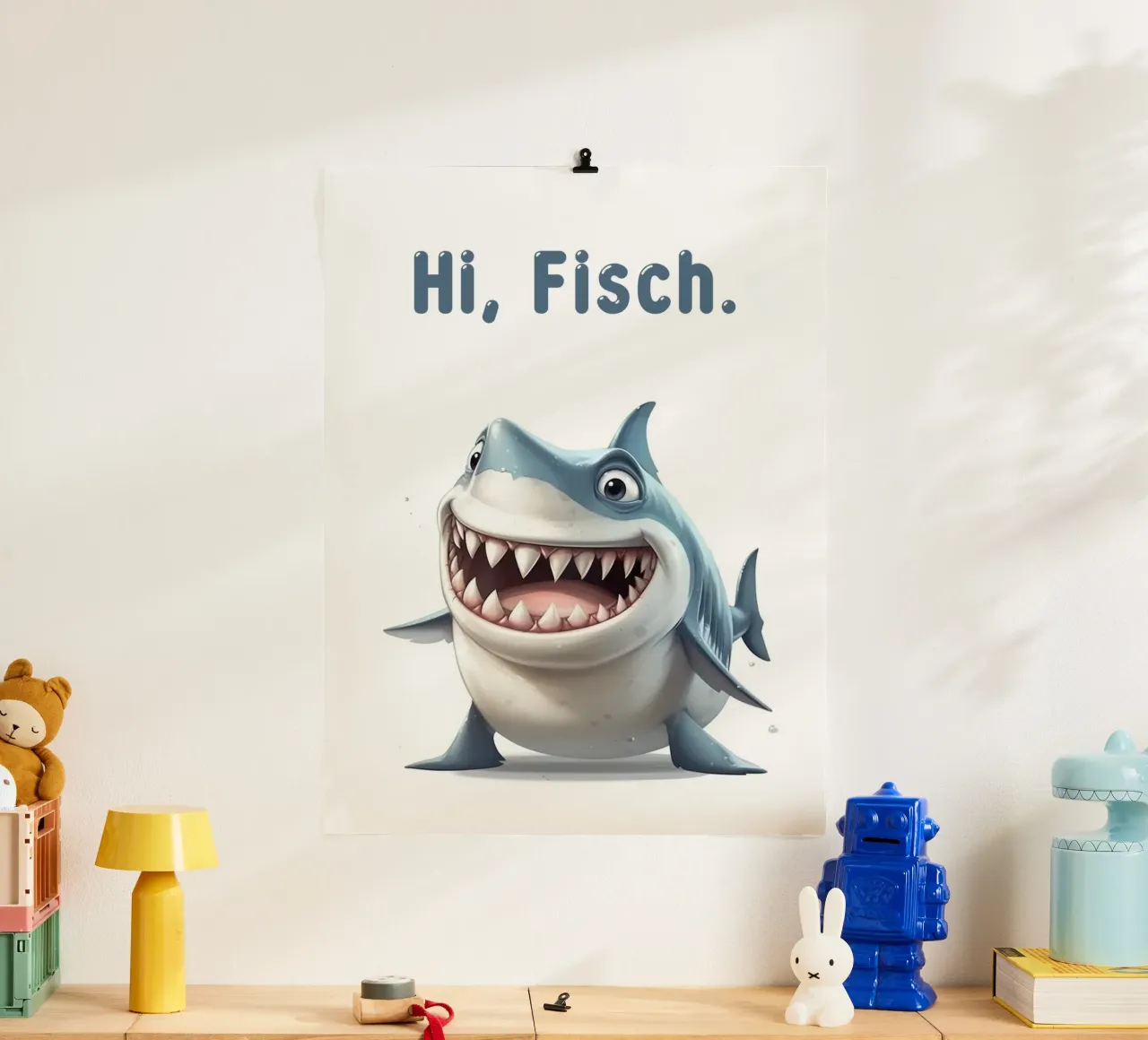 Funny shark, Hi fish hahnemühle by Carinaprint