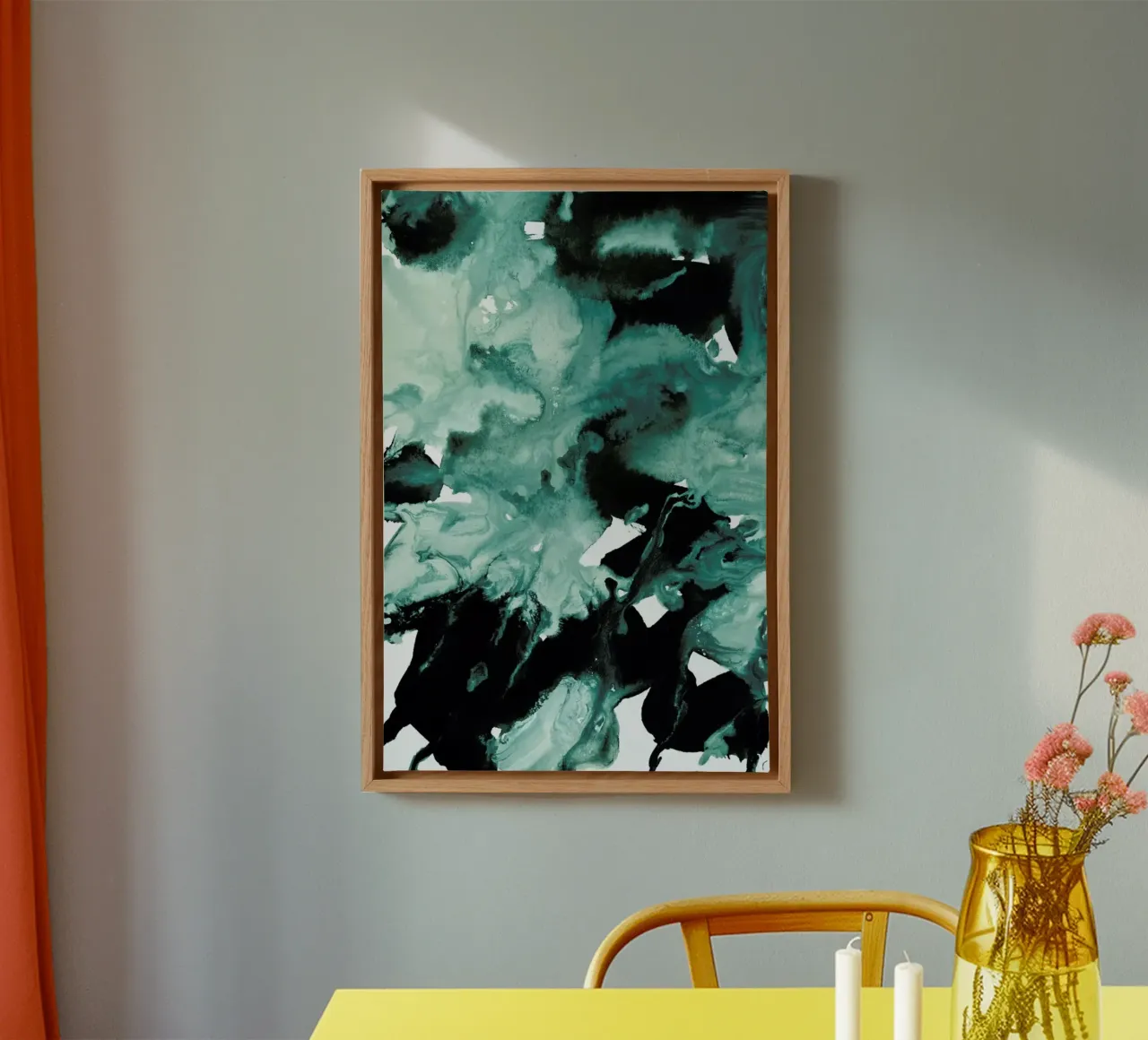Inkblot Marble 4 canvas with Floater frame by IRIS LEHNHARDT FINE ART
