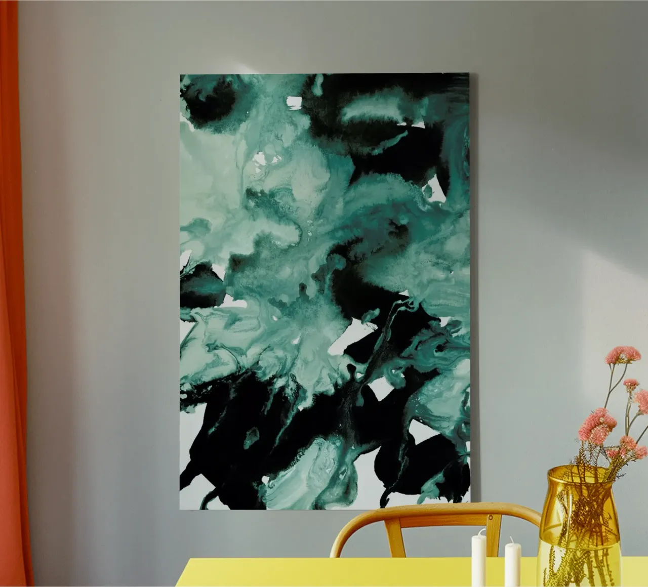 Inkblot Marble 4 canvas with Floater frame by IRIS LEHNHARDT FINE ART