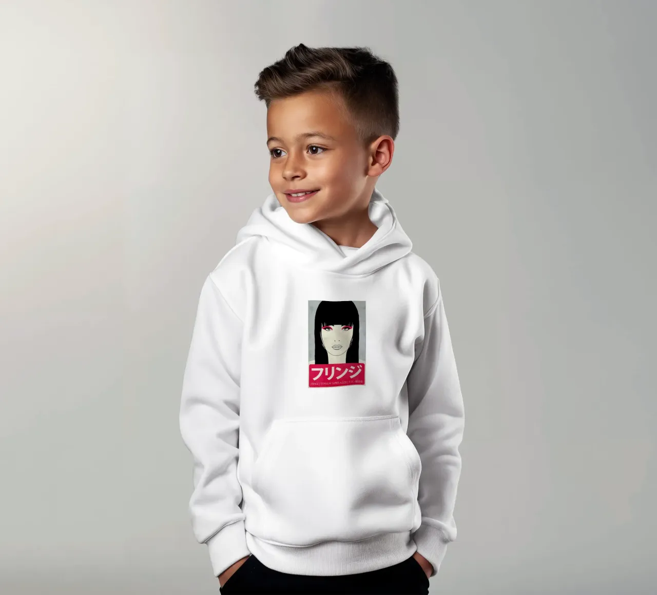 Fringe felpa bambino con cappuccio da Kuba Gornowicz
