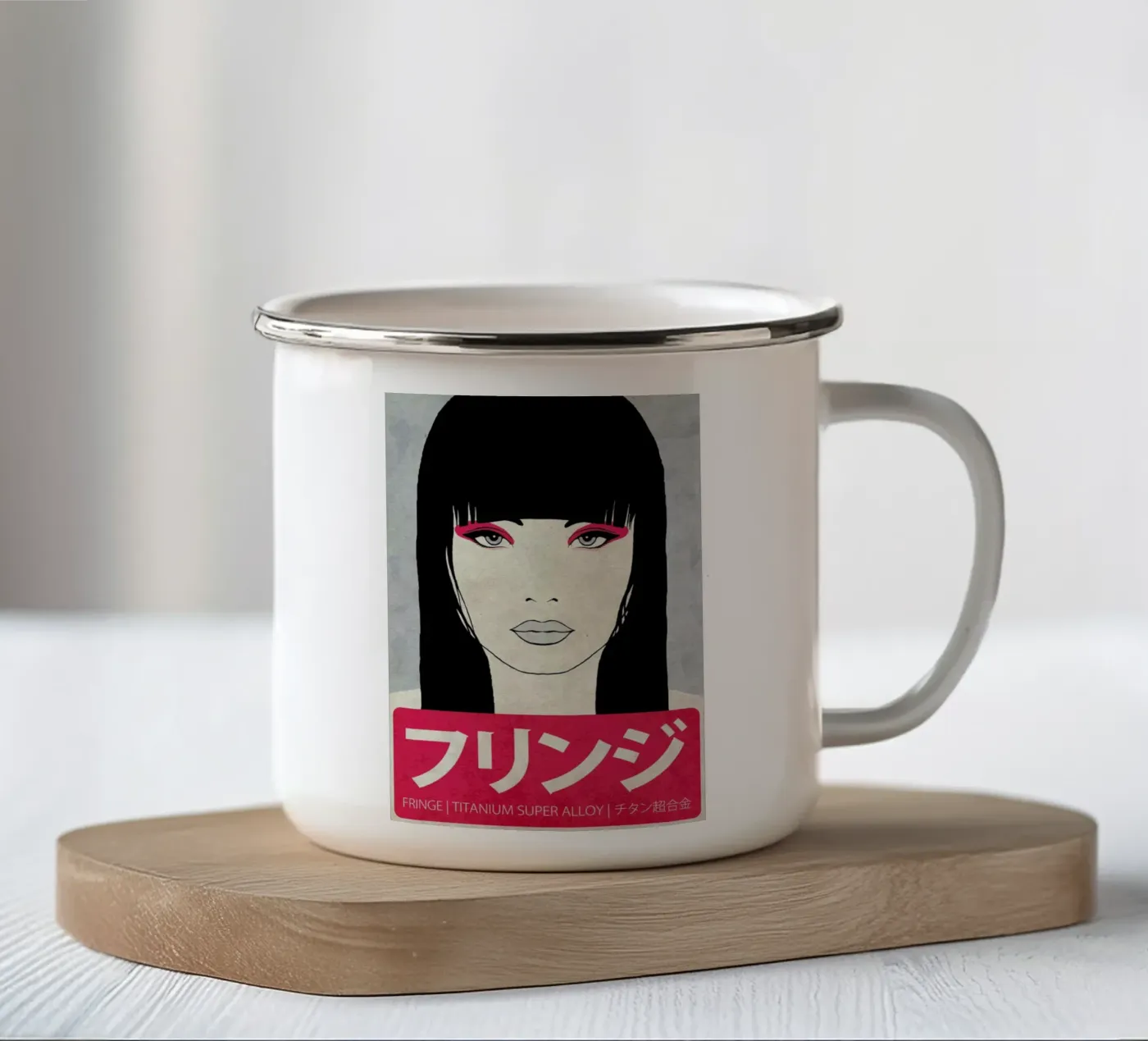 Fringe enamel mug by Kuba Gornowicz